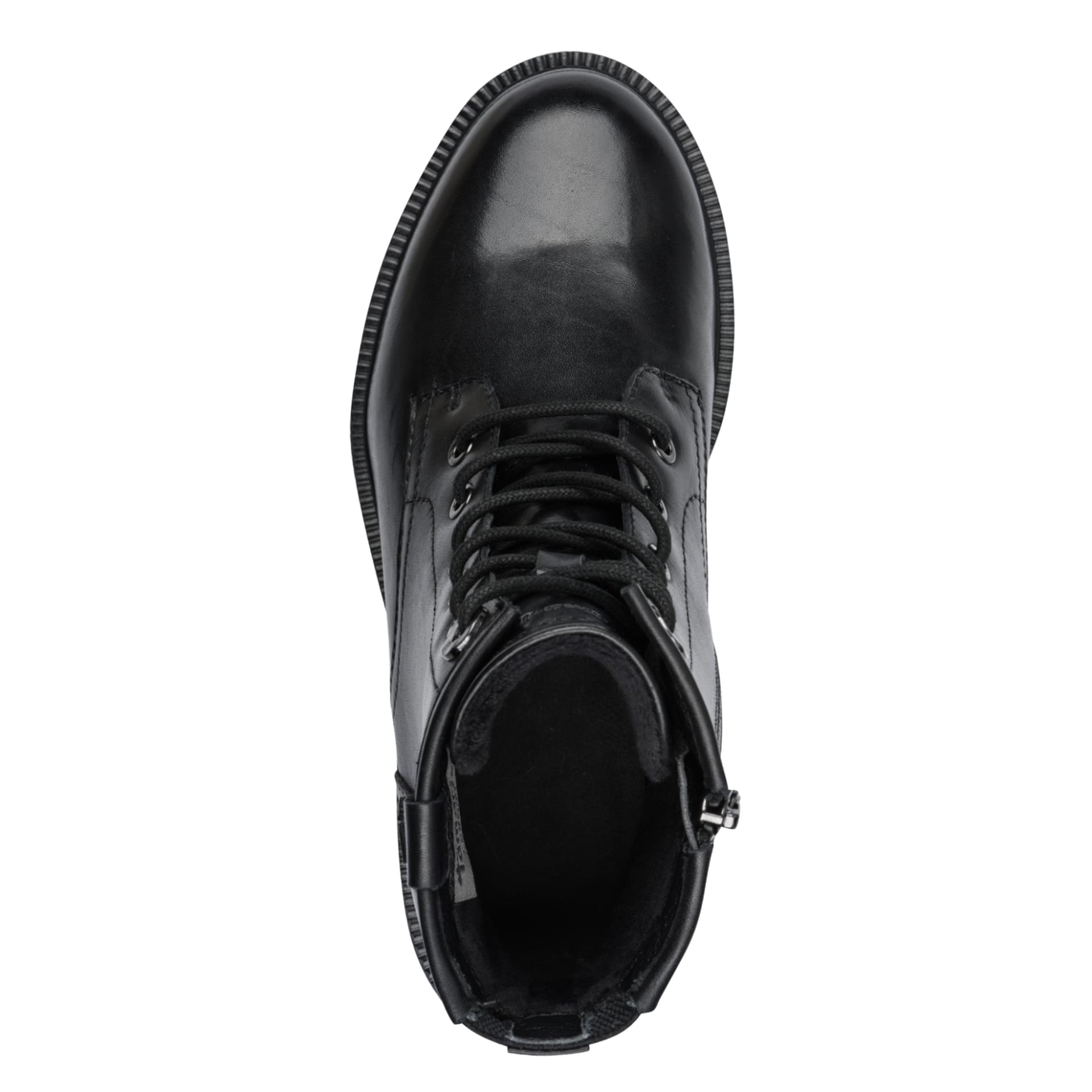 Tamaris Comfort Jean Ankle Boots leather in Black Nappa, top view (SKU 8-85109-47--022)