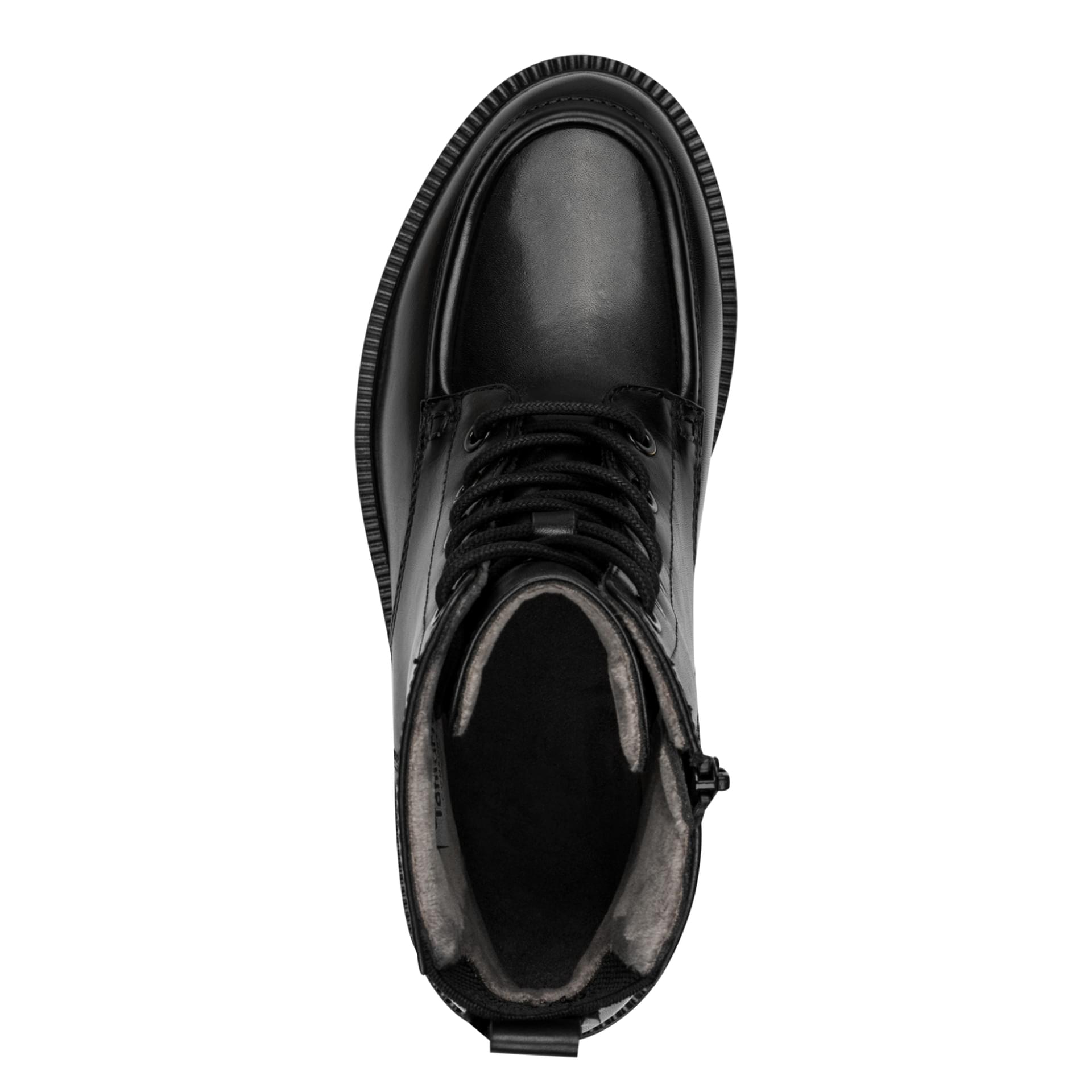 Tamaris Comfort Jean Enkellaarsjes leer in Black Nappa, bovenaanzicht (SKU 8-85110-47--022)