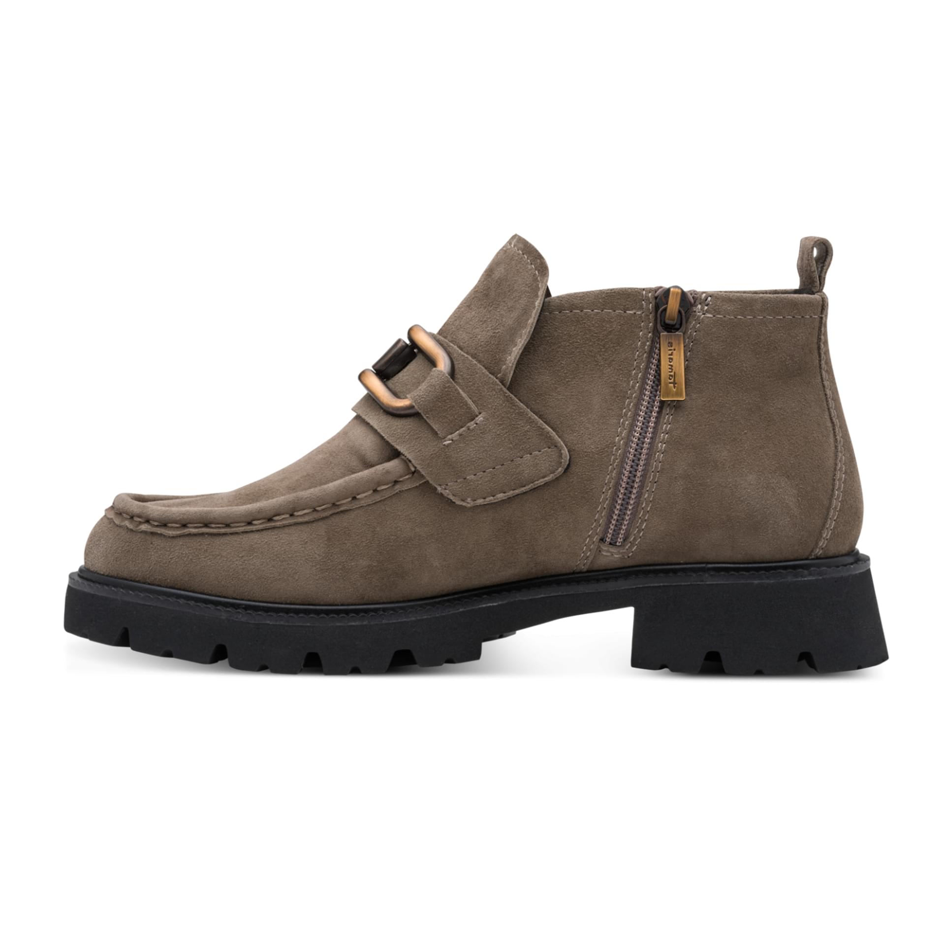 Tamaris Comfort Jean Ankle Boots leather in Taupe Suede, inner side (SKU 8-85400-47--377)