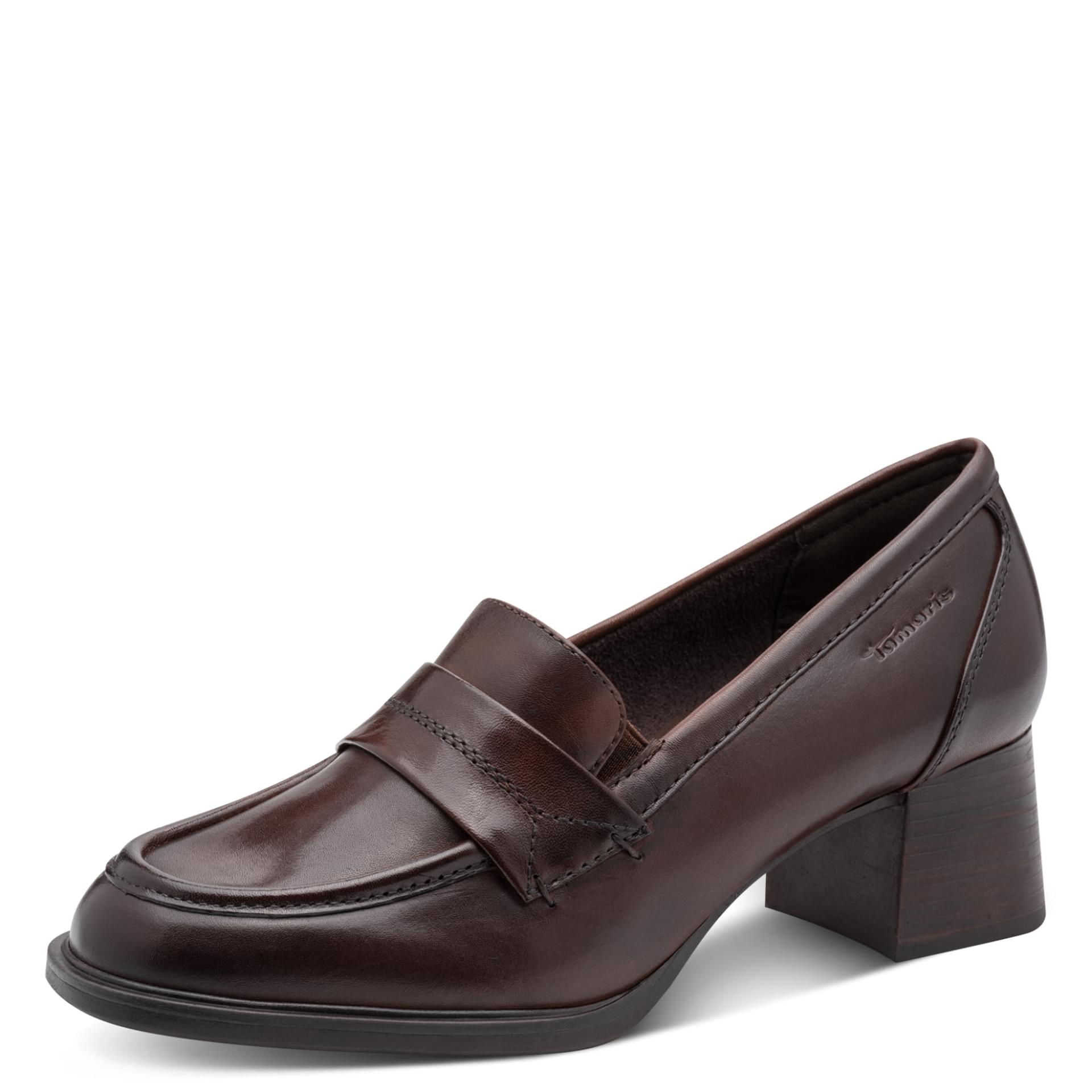 Tamaris Comfort Jova Trotteurs cuir in Mocca Nappa, vue trois-quarts (SKU 8-84301-47--395)