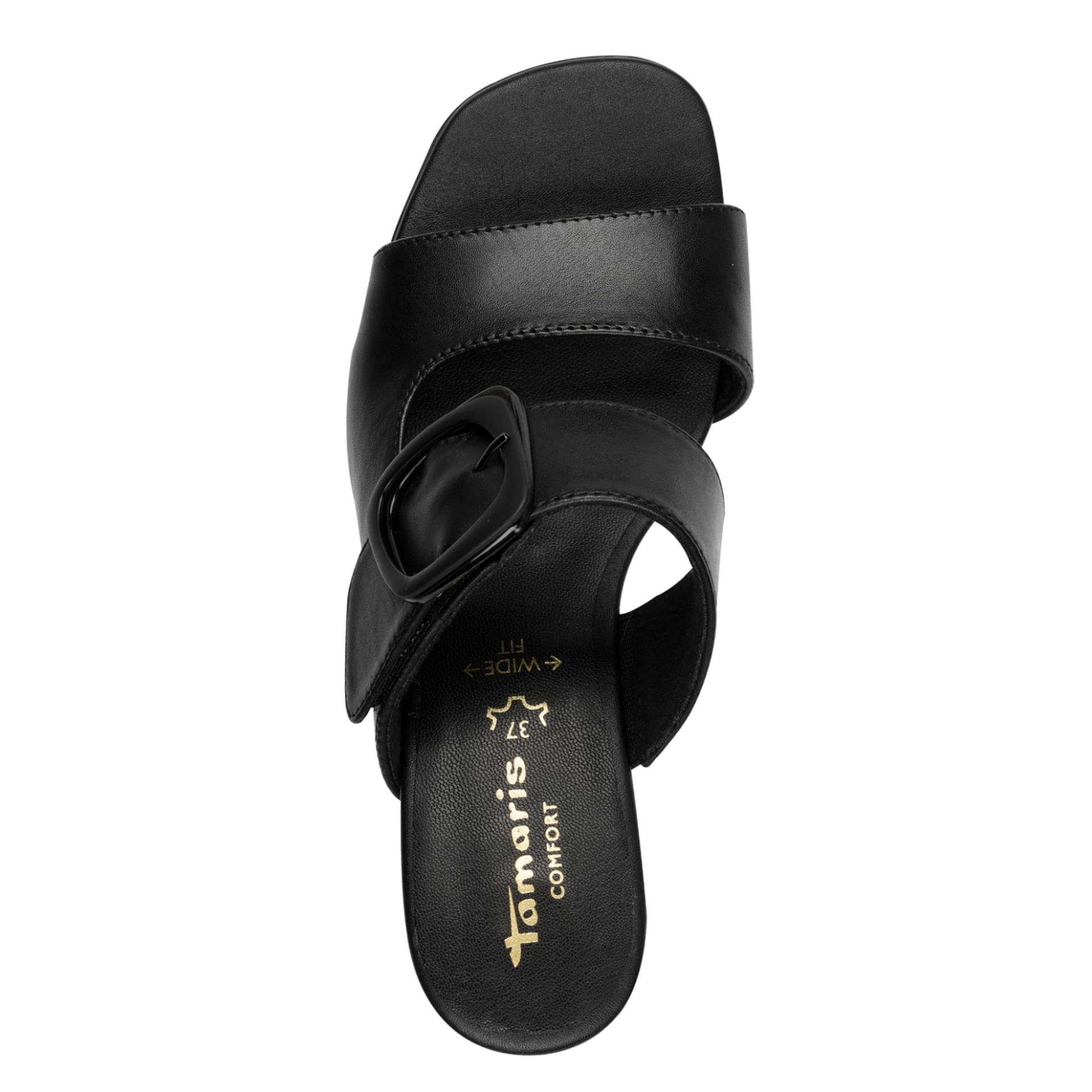 Tamaris Comfort Julia Loafers in Black Nappa, vue de dessus (SKU 8-87215-46--022)