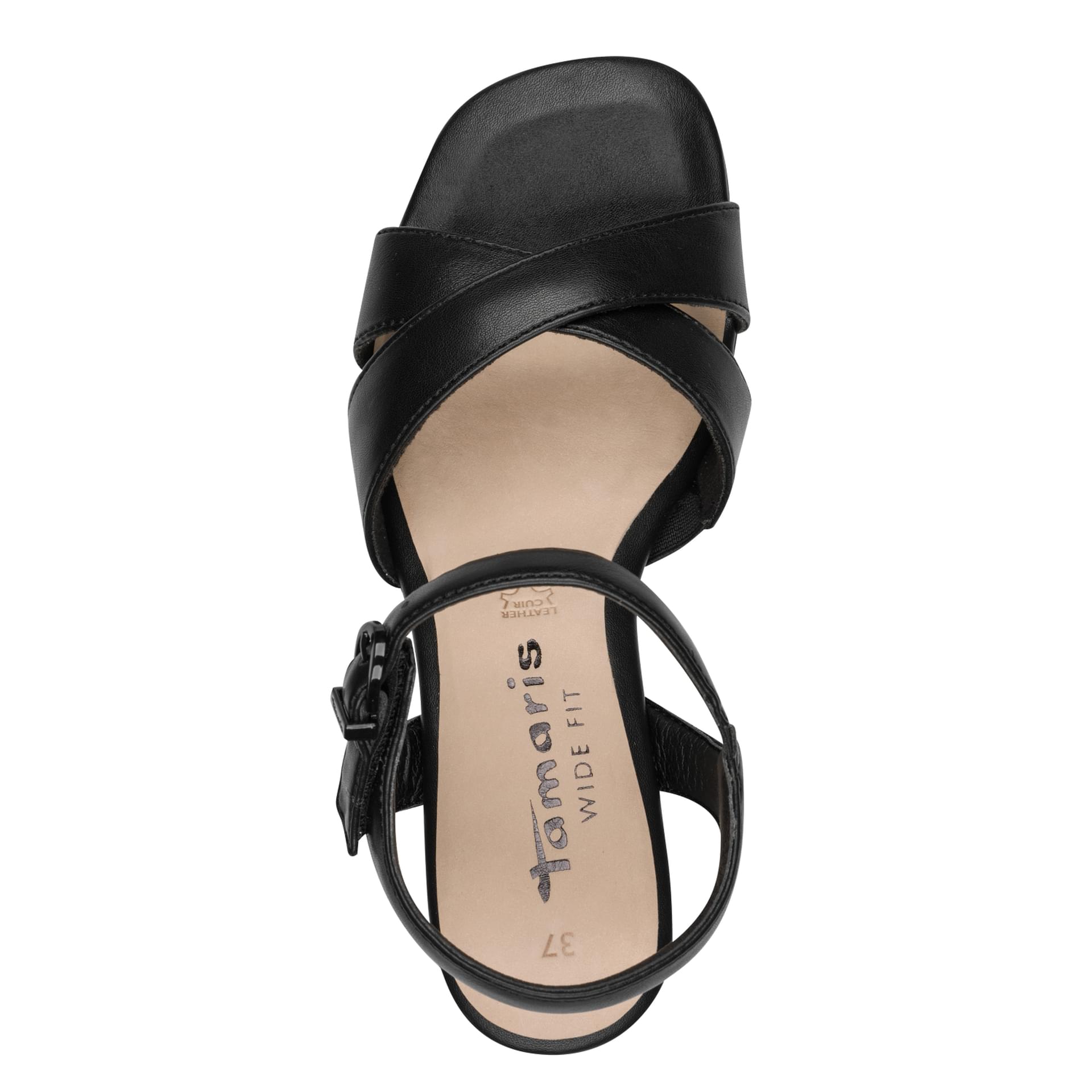Tamaris Comfort Julia Sandales in Black, vue de dessus (SKU 8-88322-46--001)