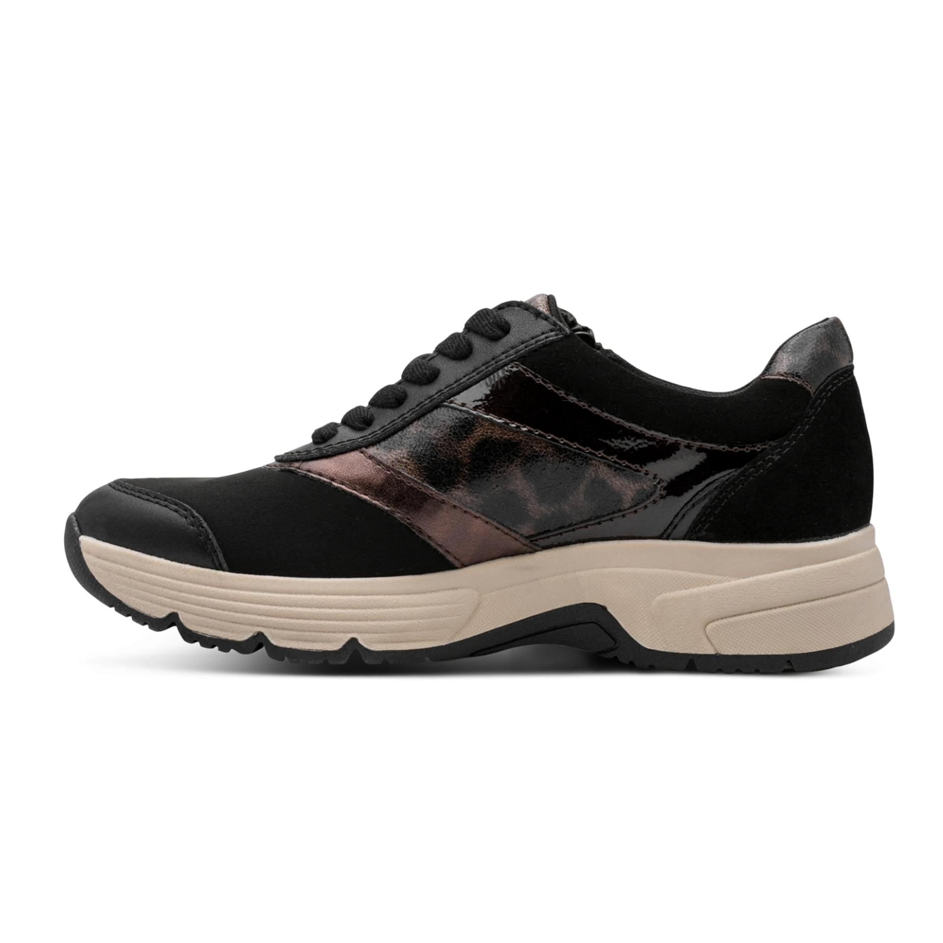 Tamaris Comfort Kelly Sneakers in Black/Leo, inner side (SKU 8-83705-45--092)