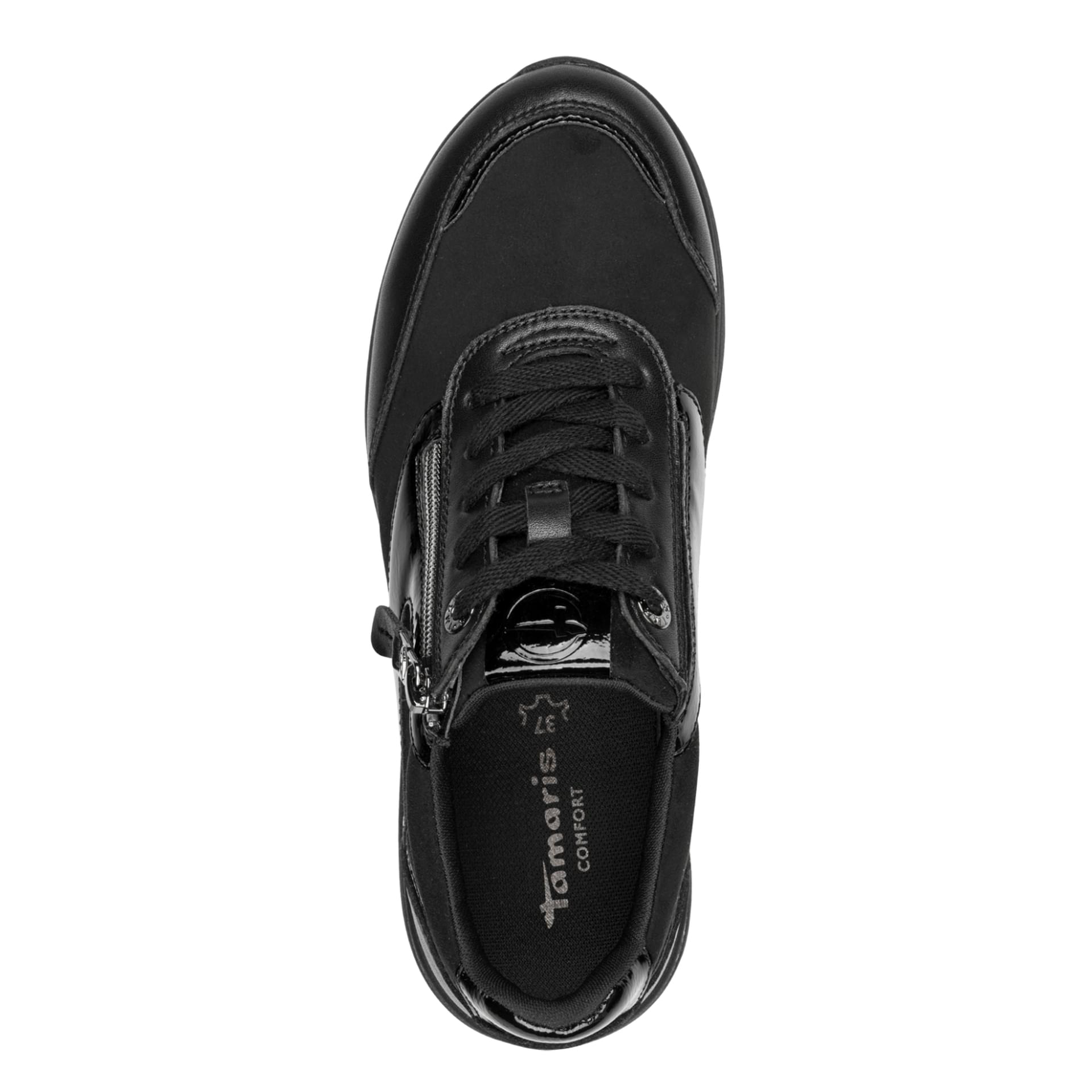Tamaris Comfort Kelly Sneakers in Black, top view (SKU 8-83717-47--001)
