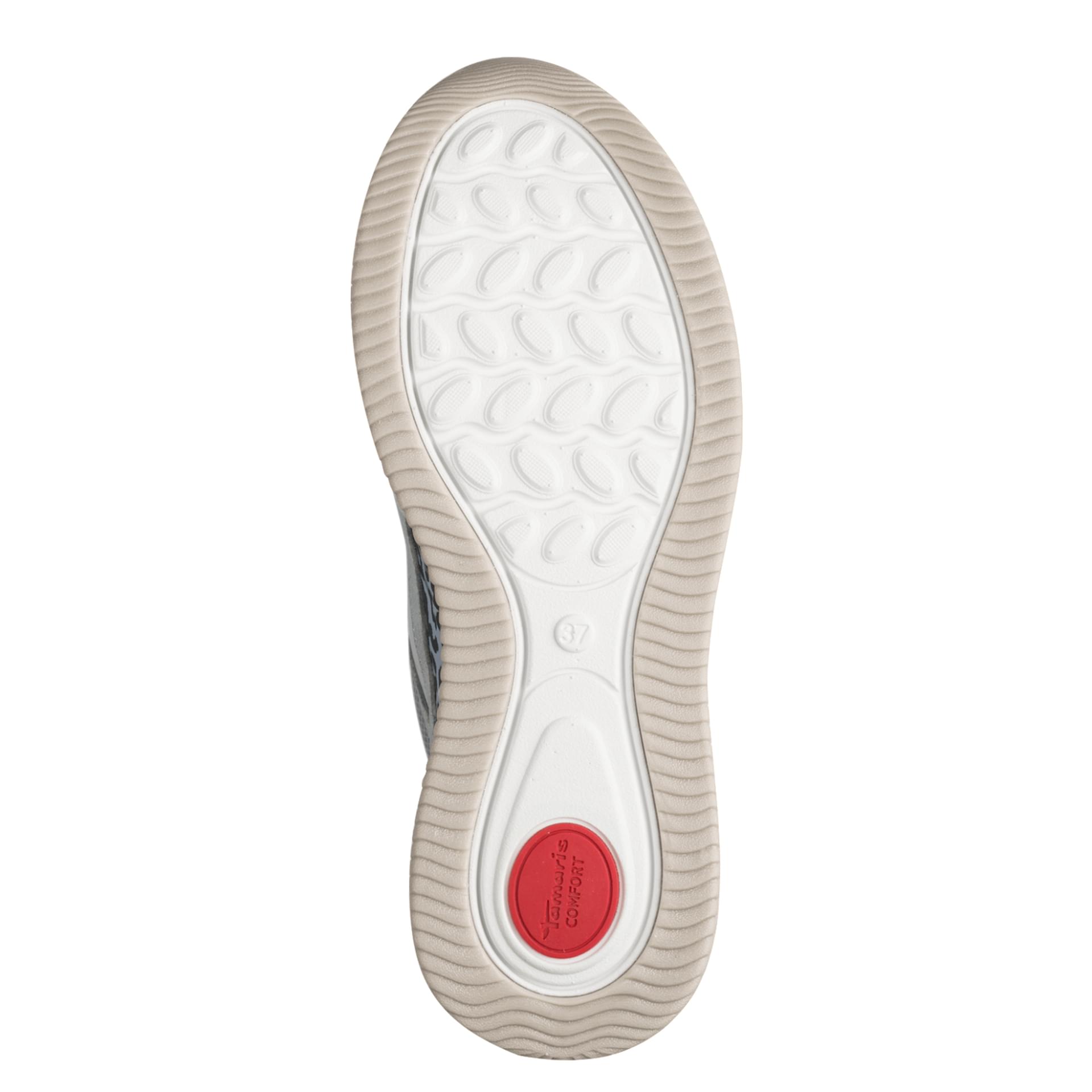 Tamaris Comfort Kelly Sneakers in White/Blue, sole (SKU 8-83737-46--111)