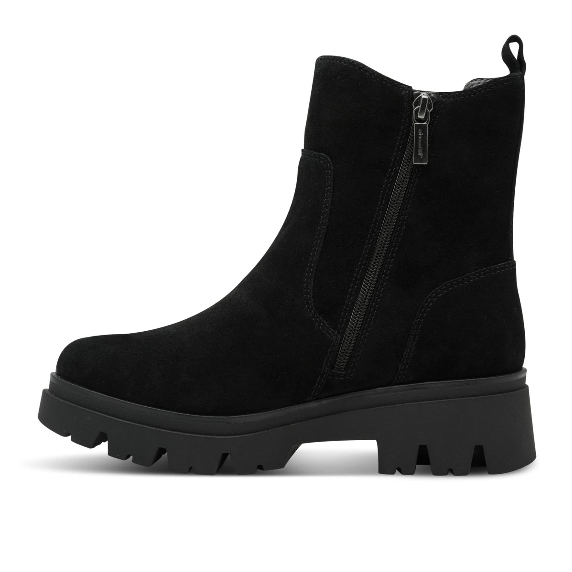 Tamaris Comfort Kida Chelsea Boots in Black Suede, binnenzijde (SKU 8-85494-45--019)