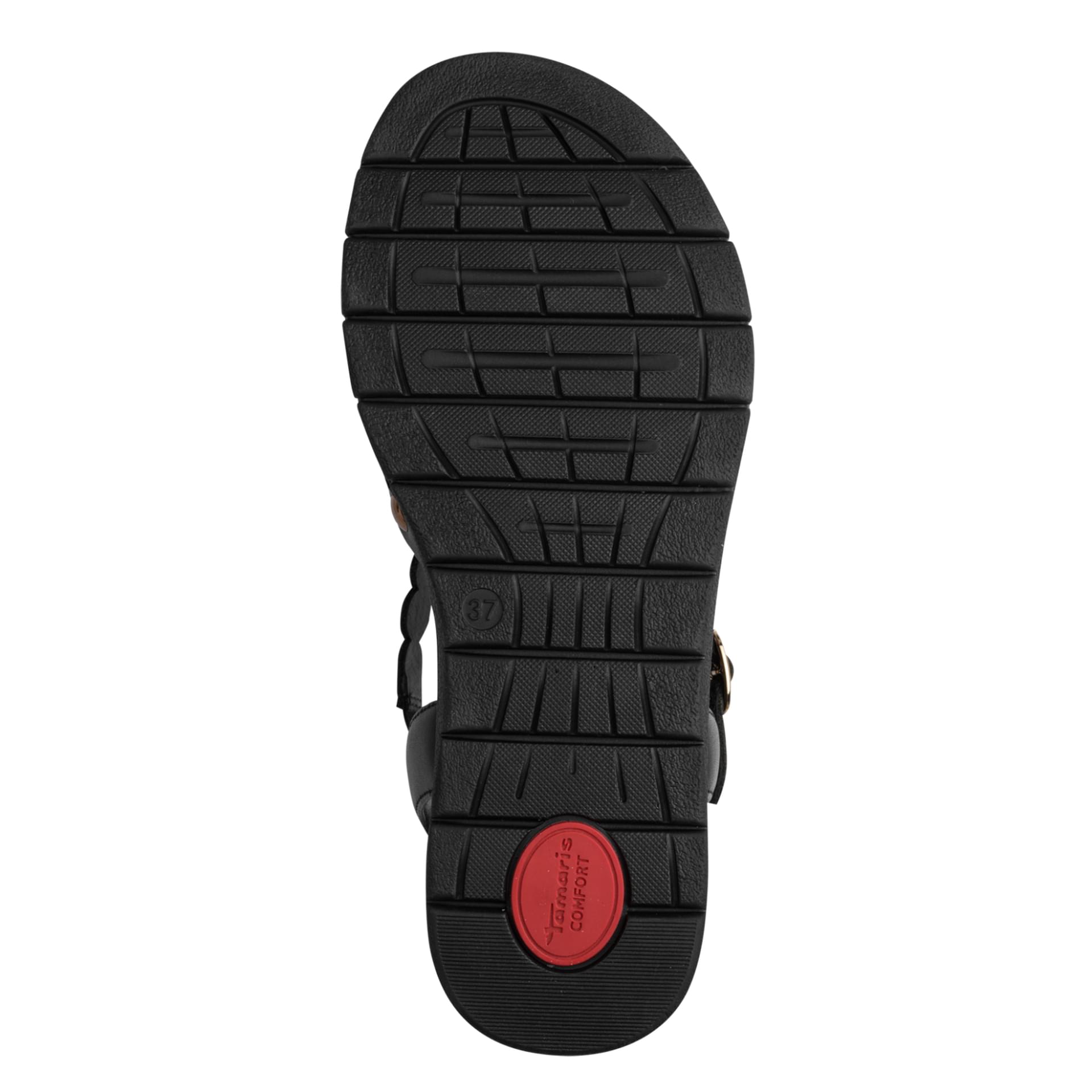 Tamaris Comfort Leanna Sandalen in Black Nappa, zool (SKU 8-88738-46--022)