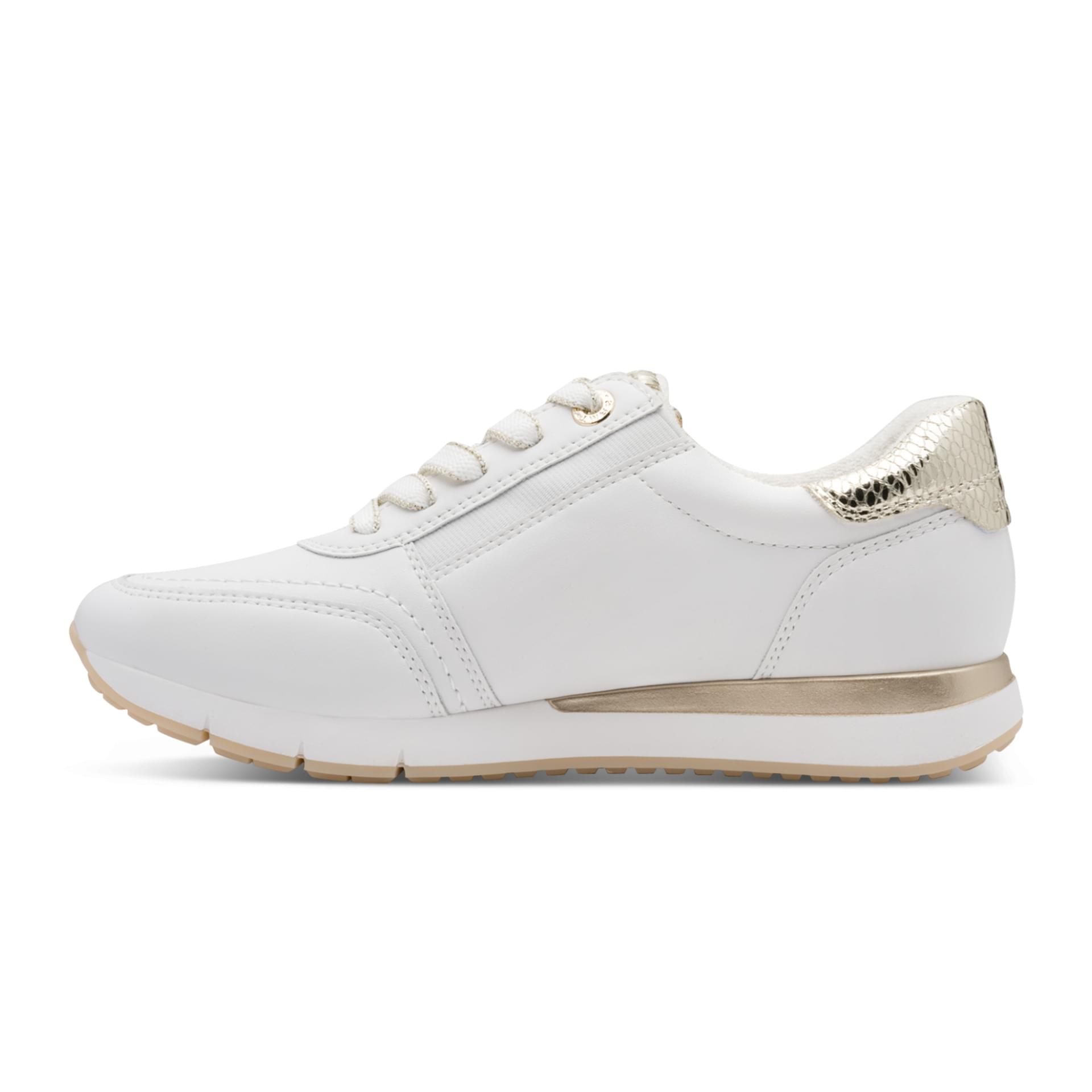 Tamaris Comfort Leso Sneakers in White/Gold, binnenzijde (SKU 8-83702-42--196)