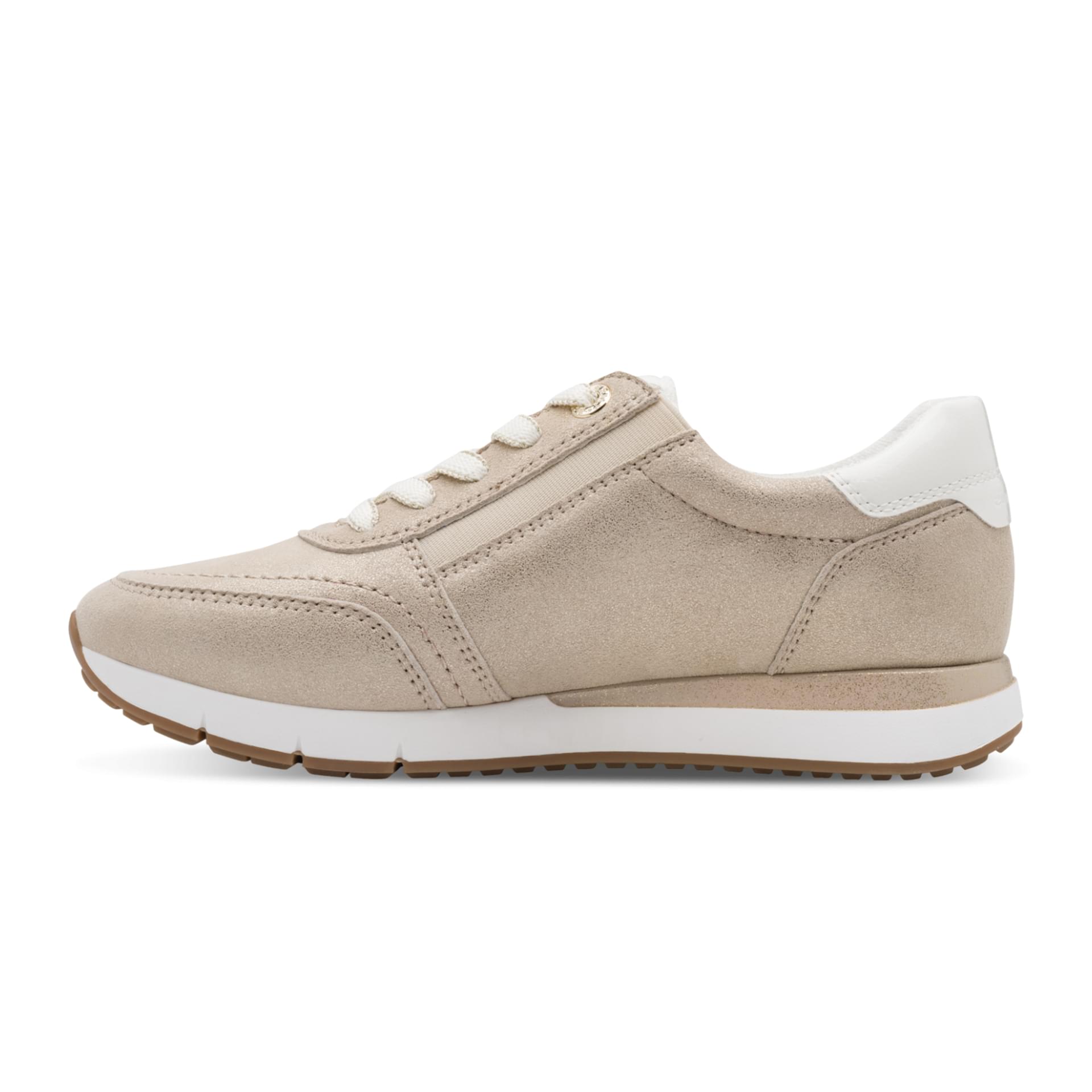 Tamaris Comfort Leso Baskets cuir in Beige Glam, côté intérieur (SKU 8-83702-42--404)