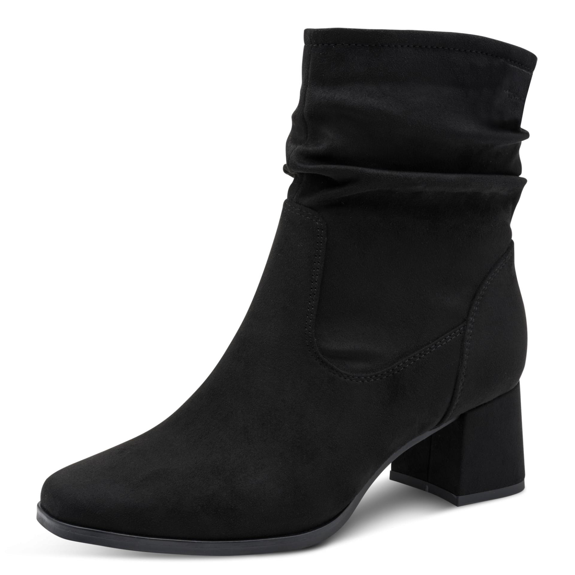 Tamaris Comfort Lilian Ankle Boots in Black, three-quarter view (SKU 8-85301-47--001)