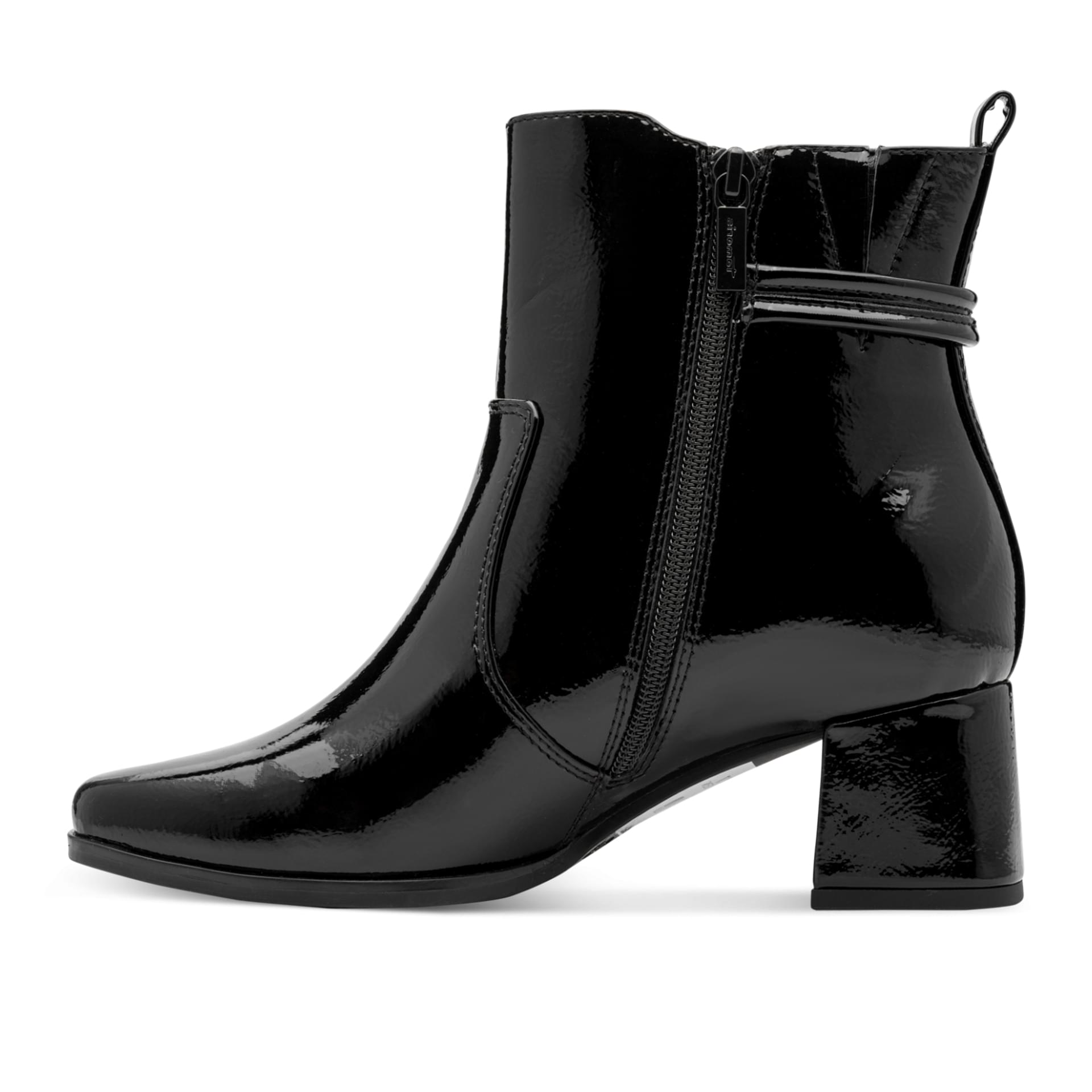 Tamaris Comfort Lilian Bottines in Black Patent, côté intérieur (SKU 8-85304-47--018)