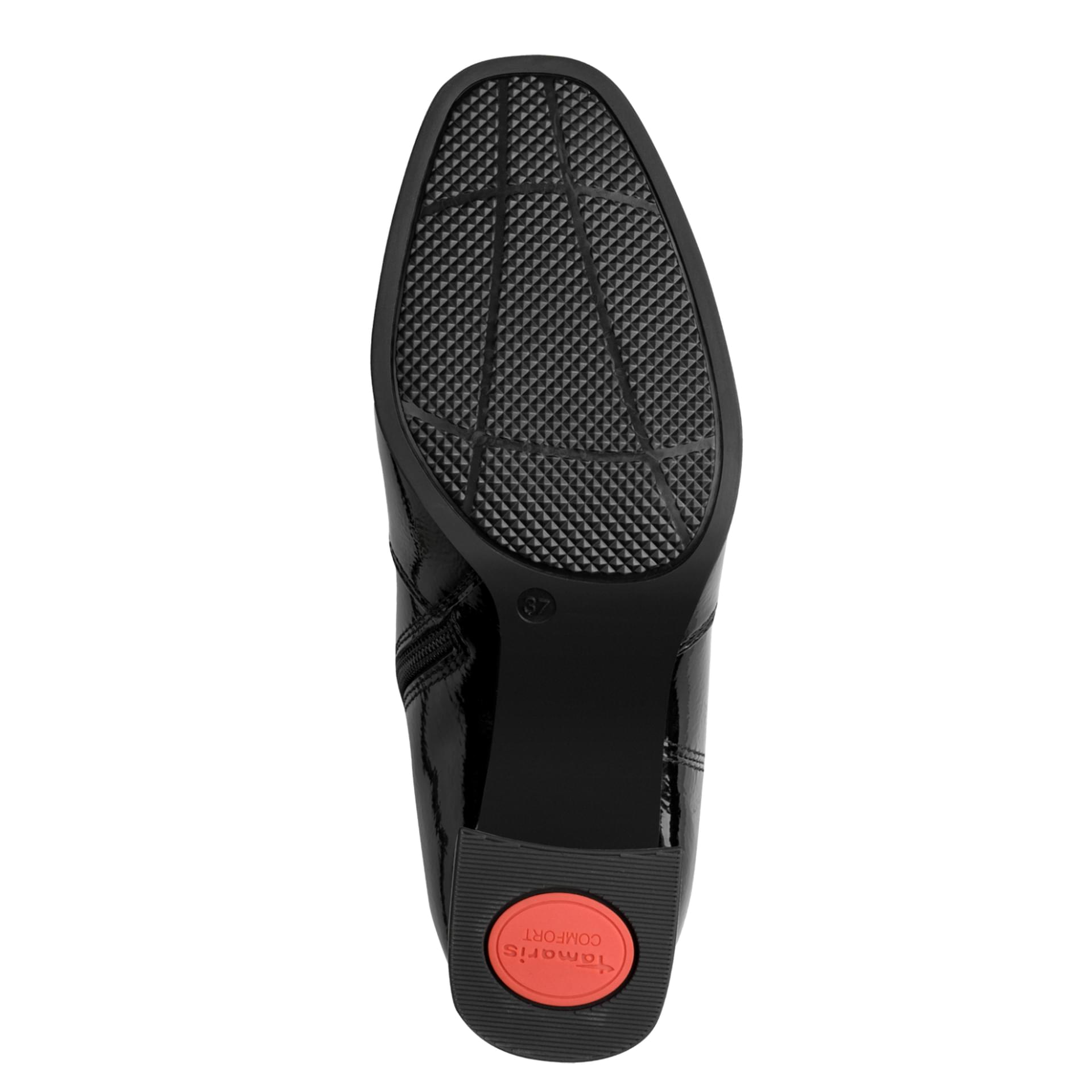 Tamaris Comfort Lilian Bottines in Black Patent, semelle (SKU 8-85304-47--018)