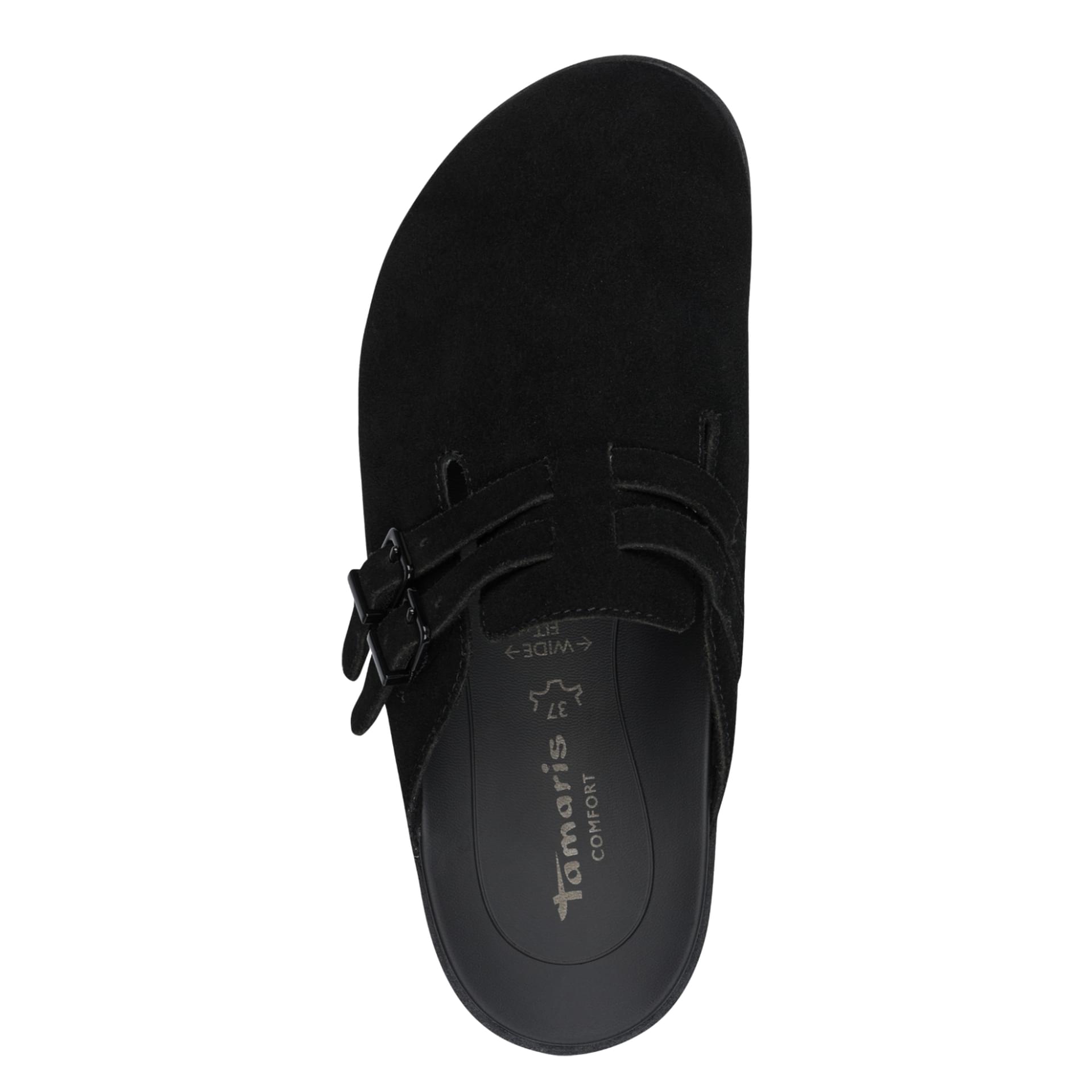 Tamaris Comfort Lola Flats in Black, top view (SKU 8-87601-46--001)