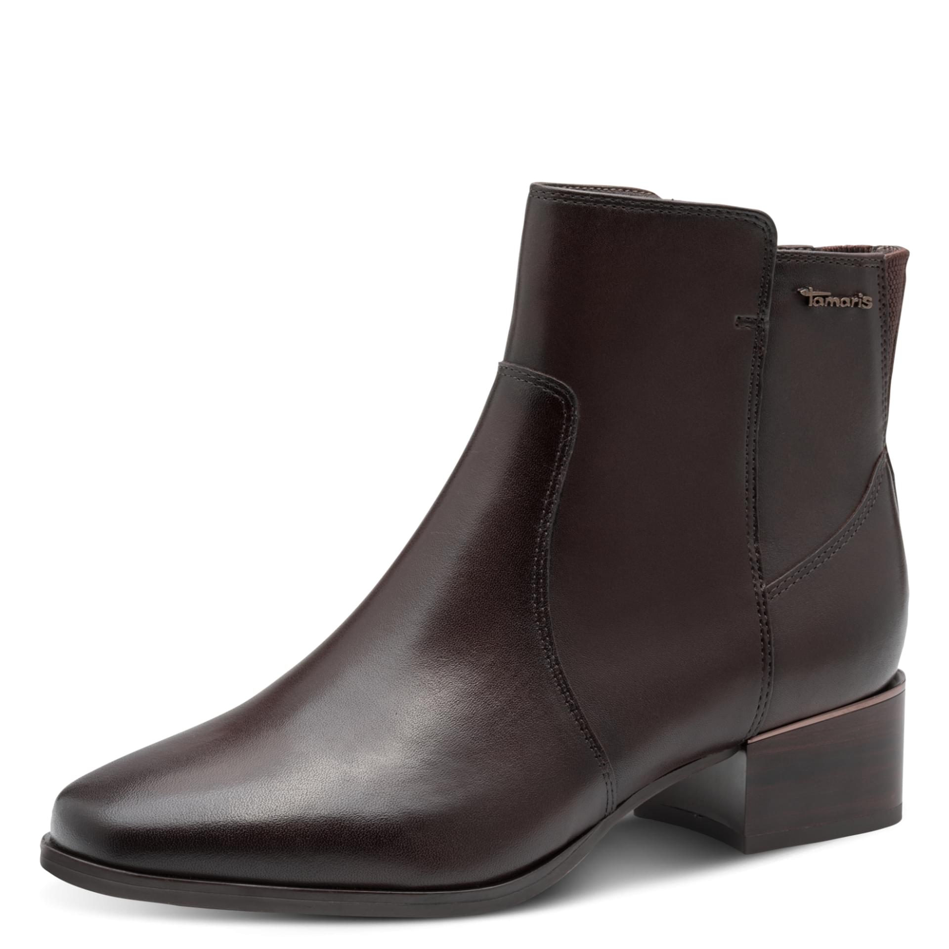 Tamaris Comfort May Bottines in Espresso, vue trois-quarts (SKU 8-85300-45--301)