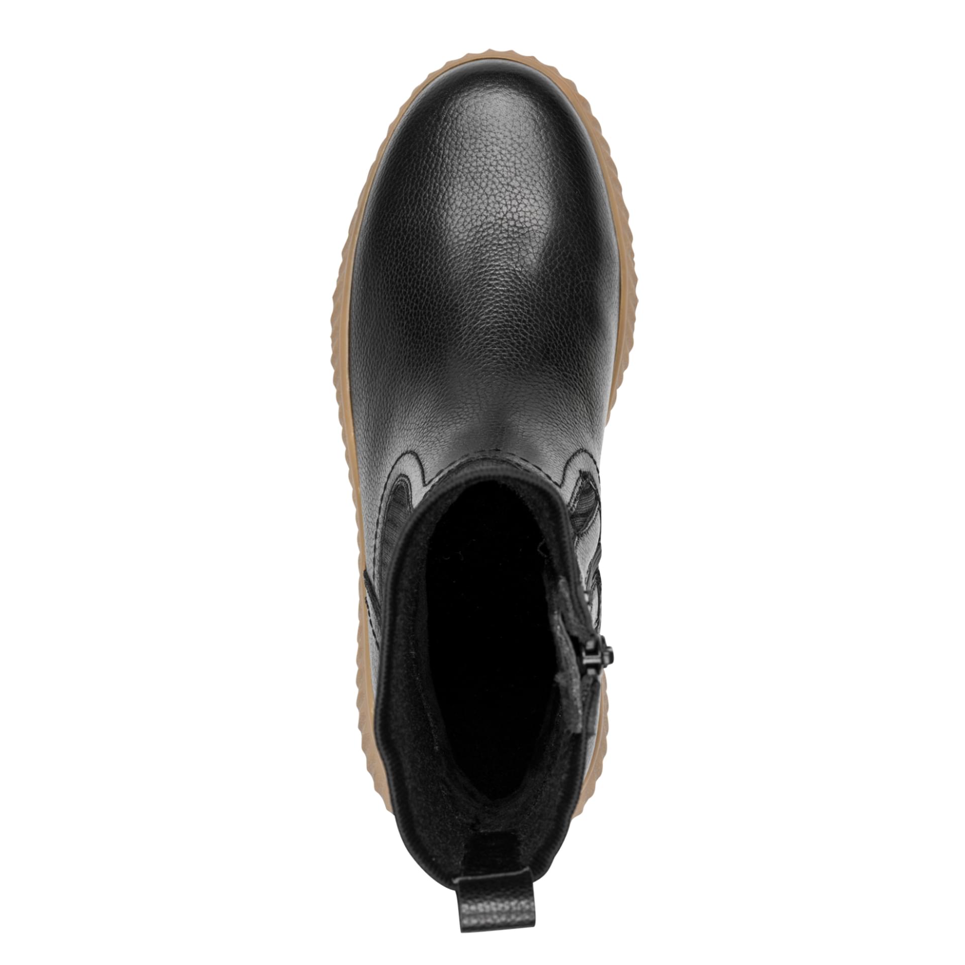 Tamaris Comfort Maya Chelsea Boots leather in Black Nappa, top view (SKU 8-86408-47--022)