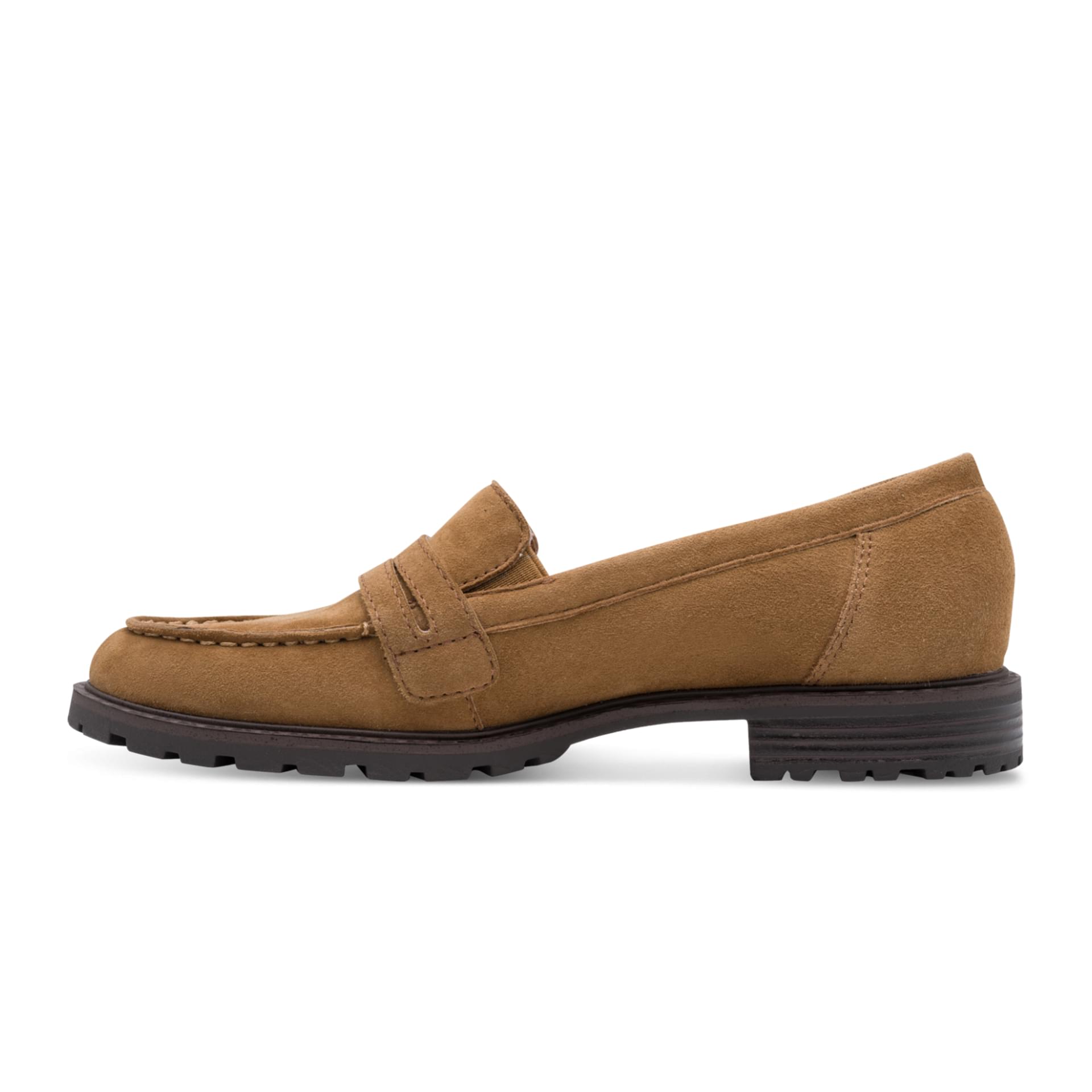 Tamaris Comfort Mayla Loafers cuir in Camel Suede, côté intérieur (SKU 8-84600-47--311)