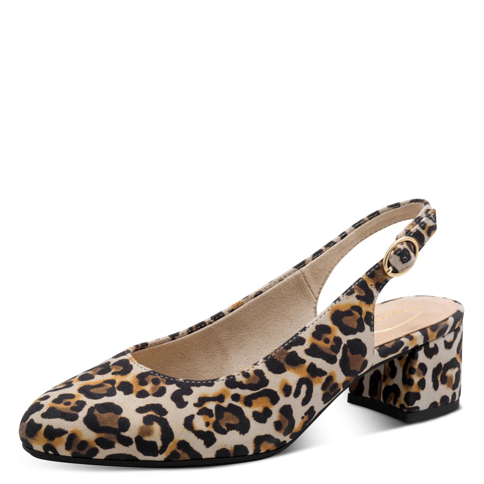 Tamaris Comfort Mewe Hakken in Leopard, driekwartaanzicht (SKU 8-89500-44--903)