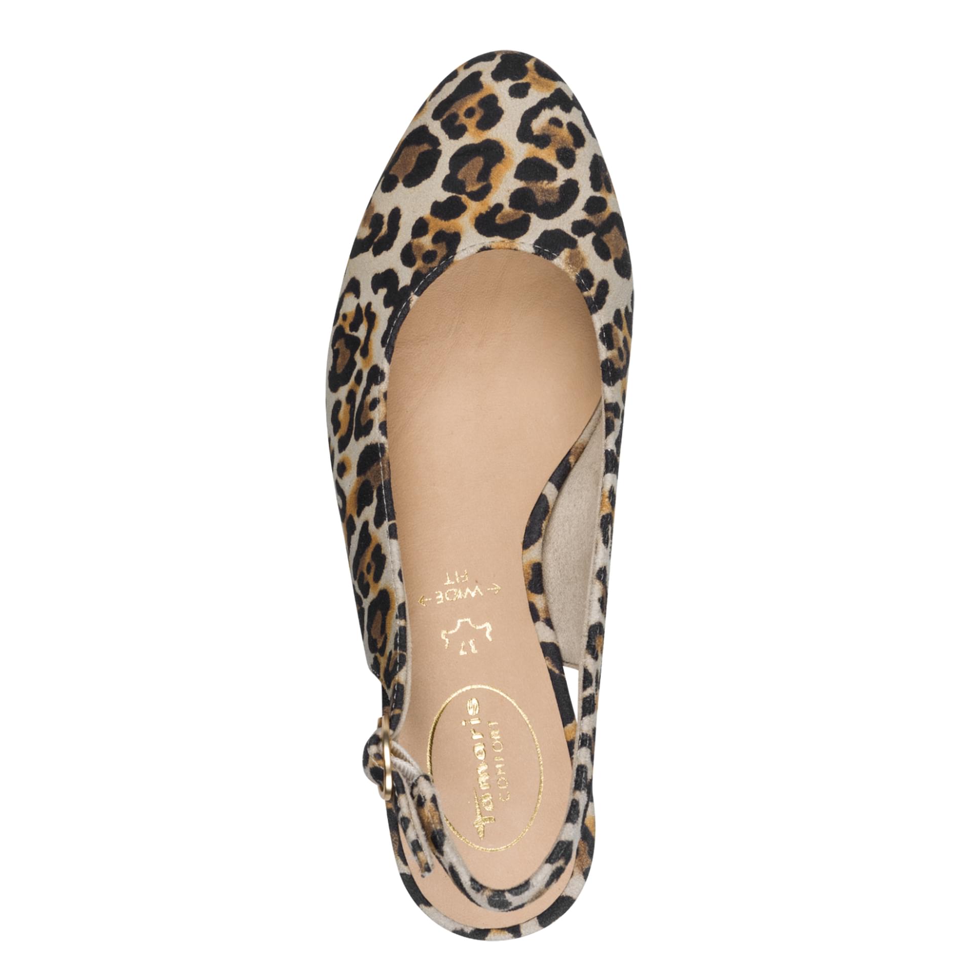 Tamaris Comfort Mewe Hakken in Leopard, bovenaanzicht (SKU 8-89500-44--903)