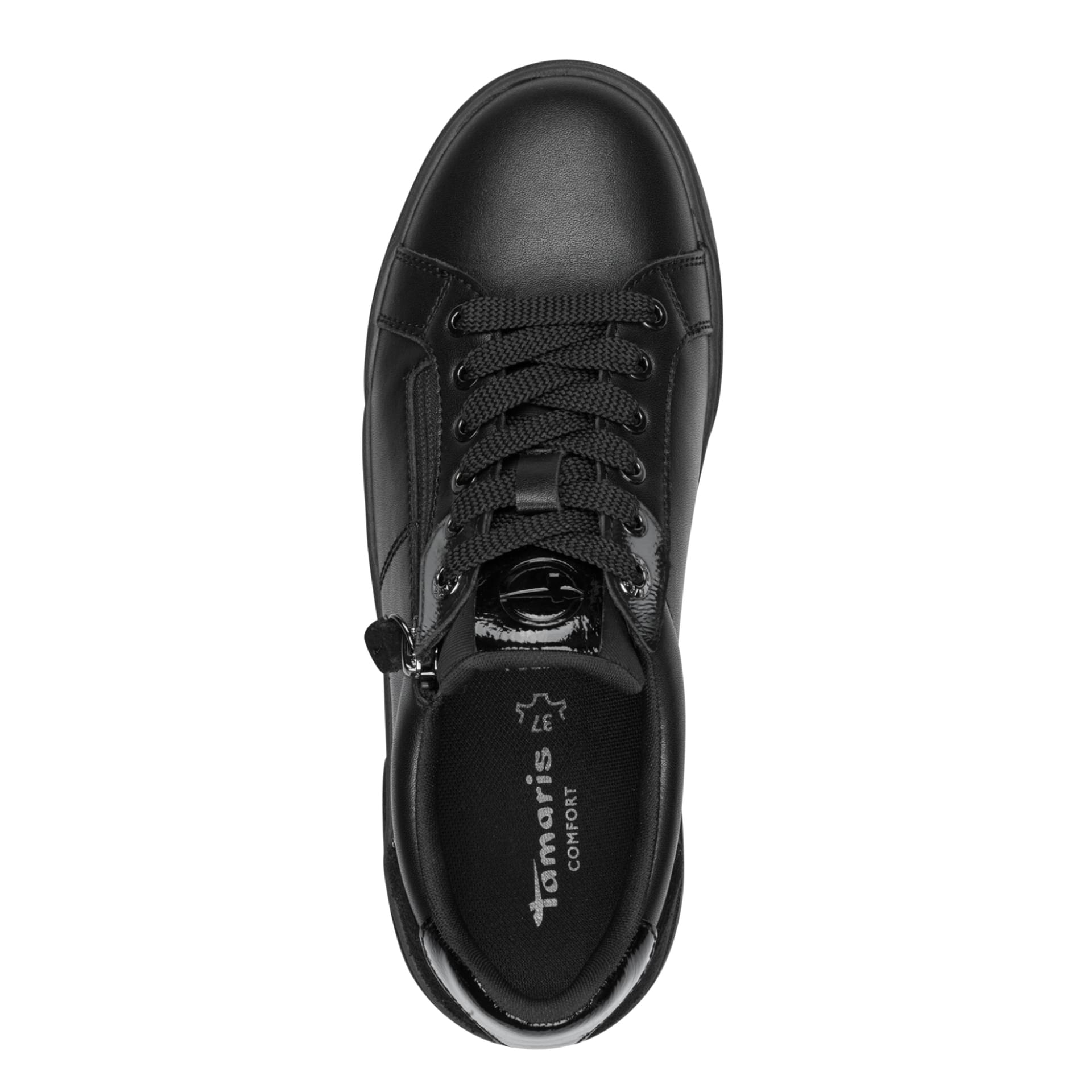 Tamaris Comfort Milly Sneakers in Black, top view (SKU 8-83701-47--001)