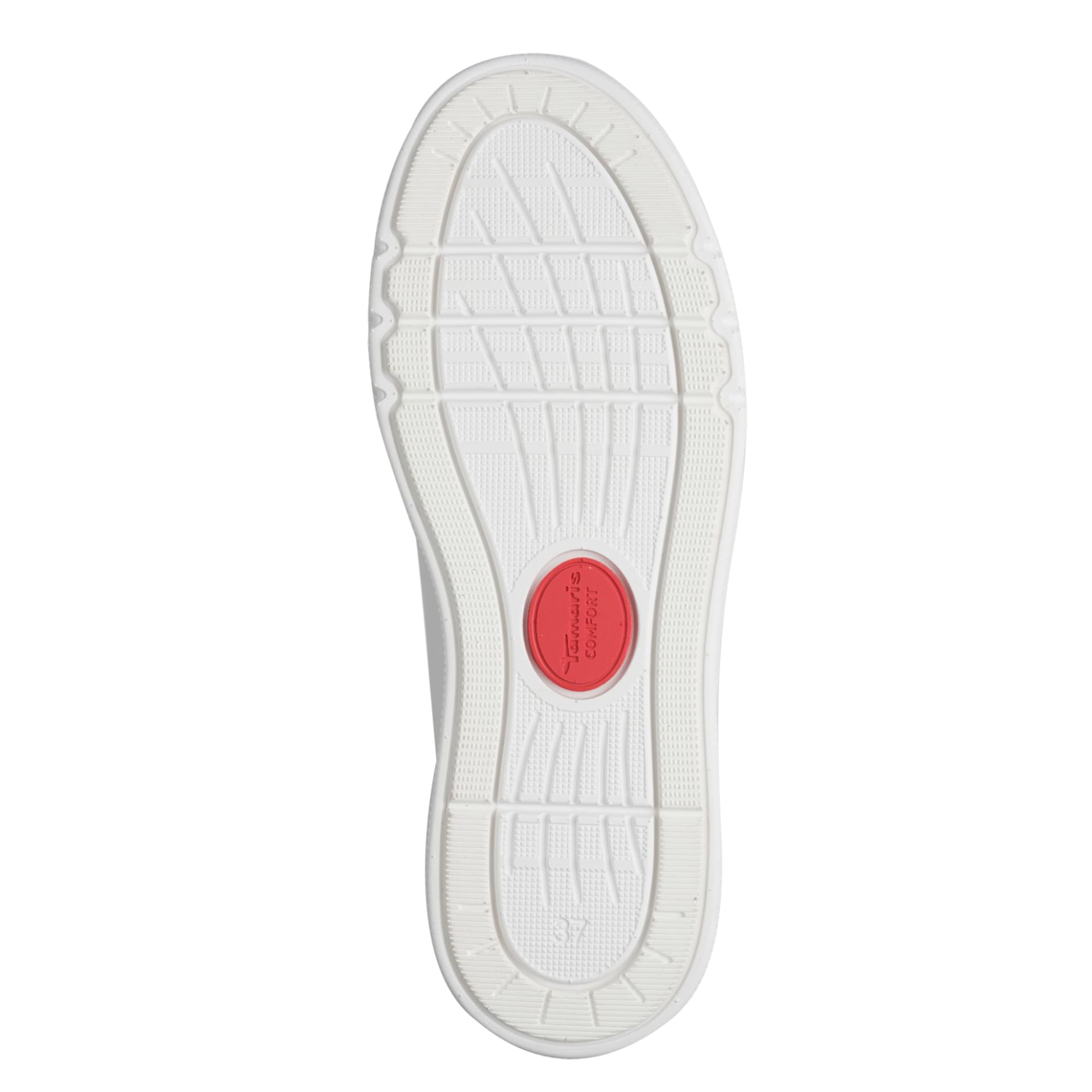 Tamaris Comfort Milly Sneakers in White/Gold, sole (SKU 8-83733-46--196)