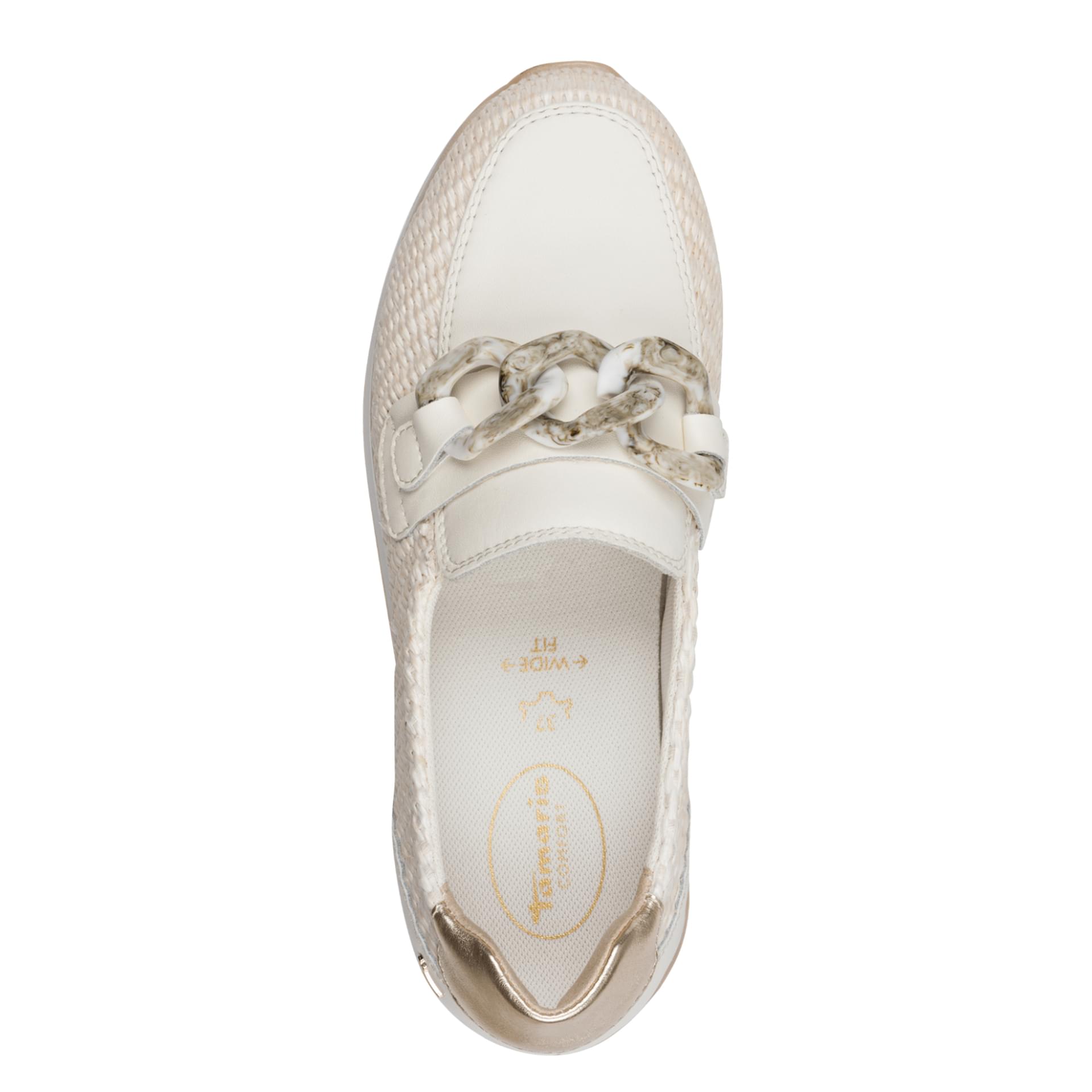 Tamaris Comfort Mona Mules in Beige, vue de dessus (SKU 8-84707-46--400)