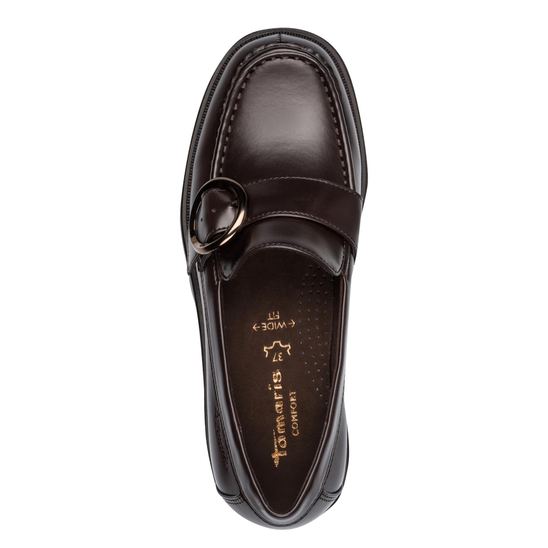 Tamaris Comfort Nana Slippers in Mocca Box, top view (SKU 8-84705-47--354)