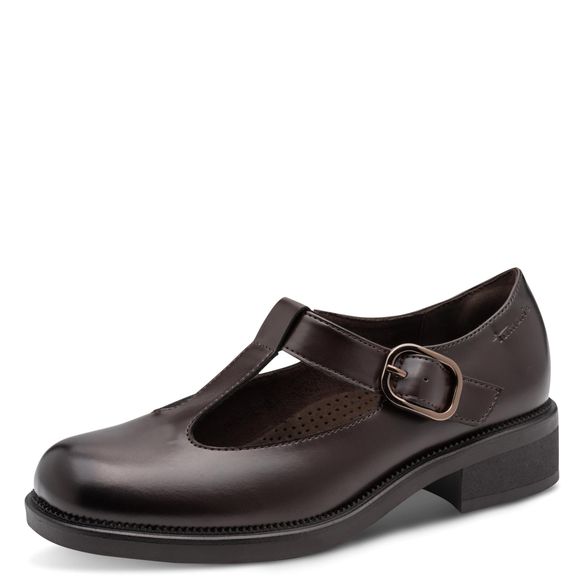 Tamaris Comfort Nana Mules in Mocca Box, vue trois-quarts (SKU 8-84706-47--354)