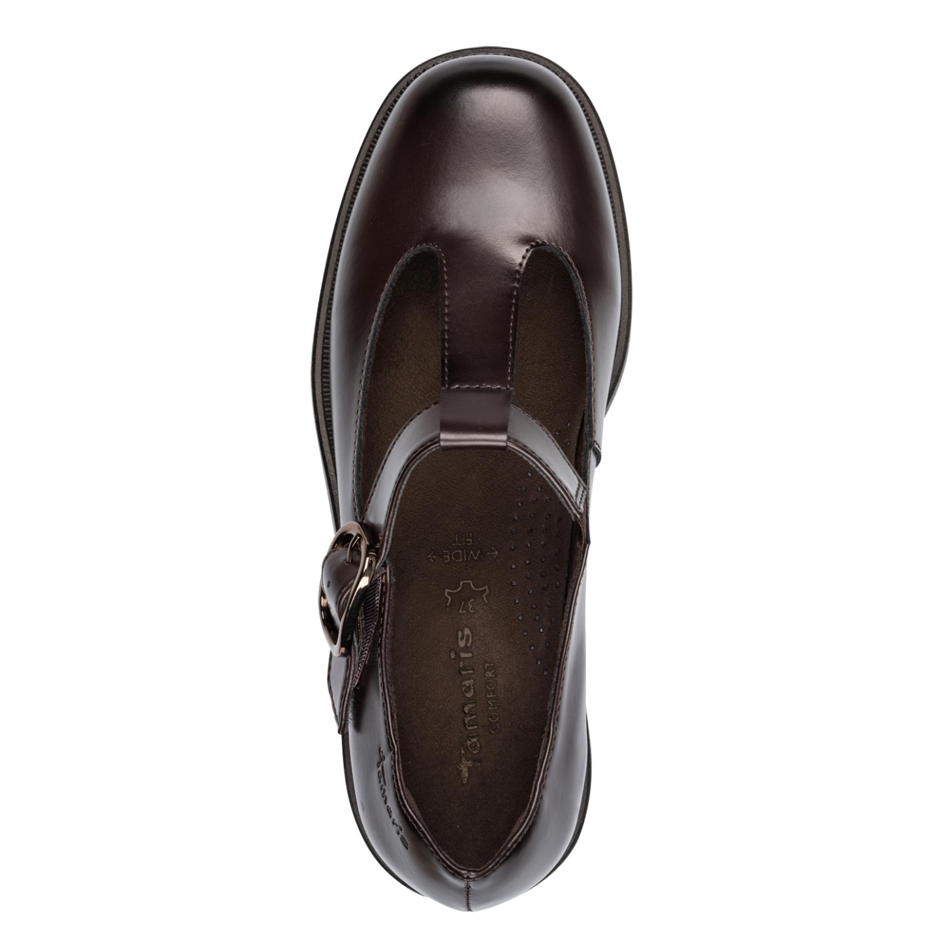 Tamaris Comfort Nana Mules in Mocca Box, vue de dessus (SKU 8-84706-47--354)