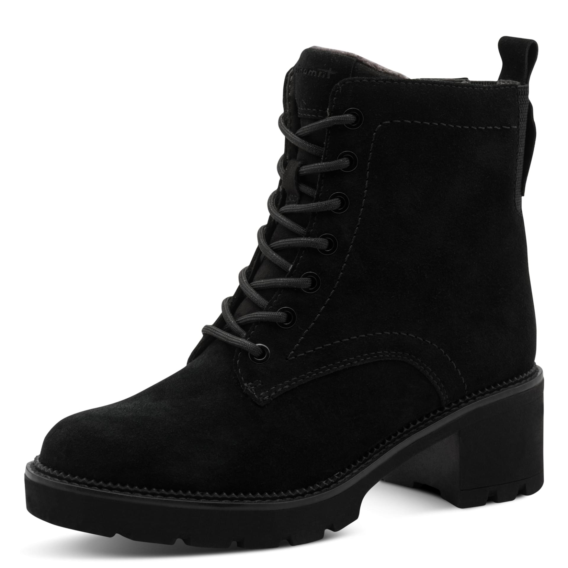 Tamaris Comfort Sophia Bottines in Black, vue trois-quarts (SKU 8-85101-45--001)
