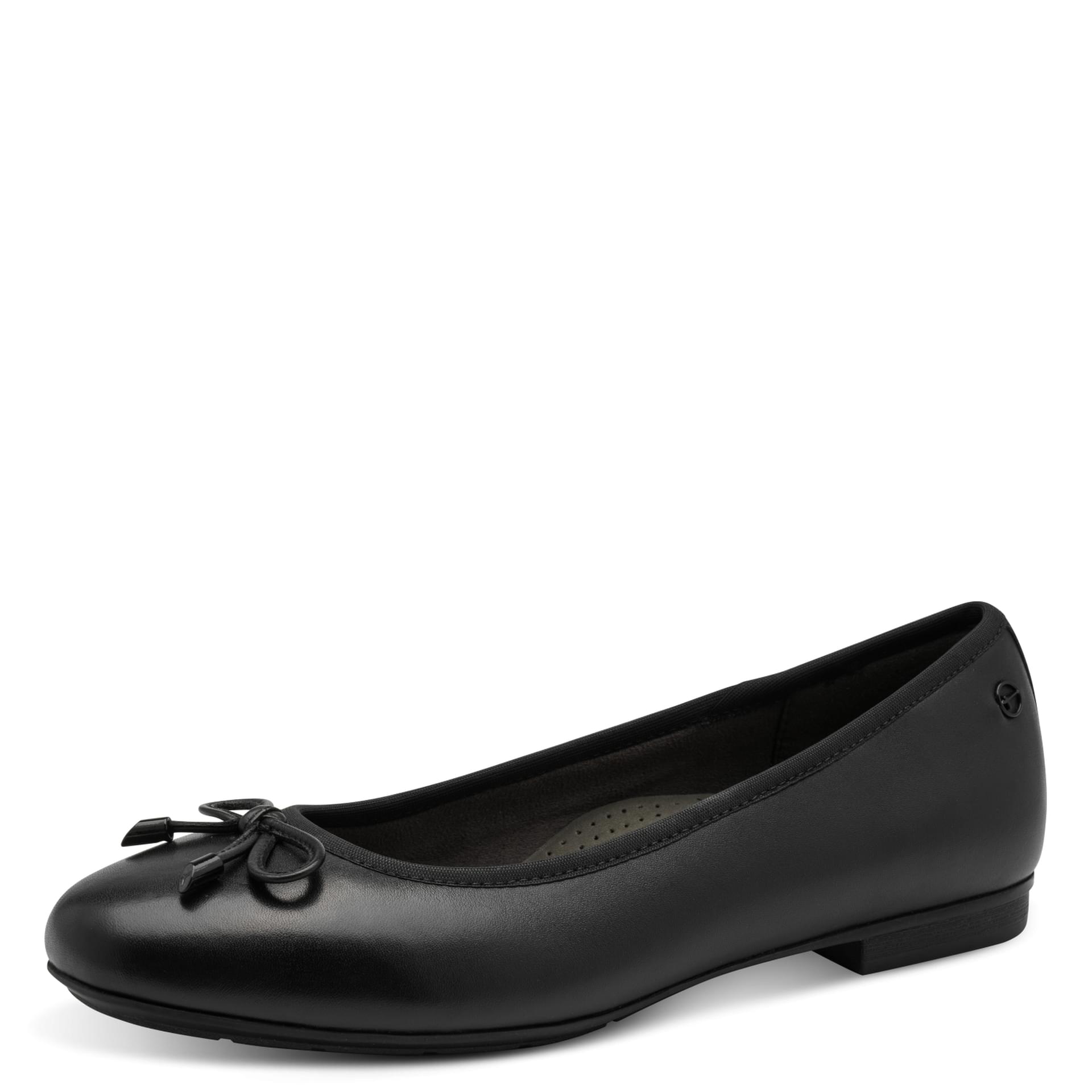 Tamaris Comfort Tali Ballerines in Black, vue trois-quarts (SKU 8-82102-42--001)