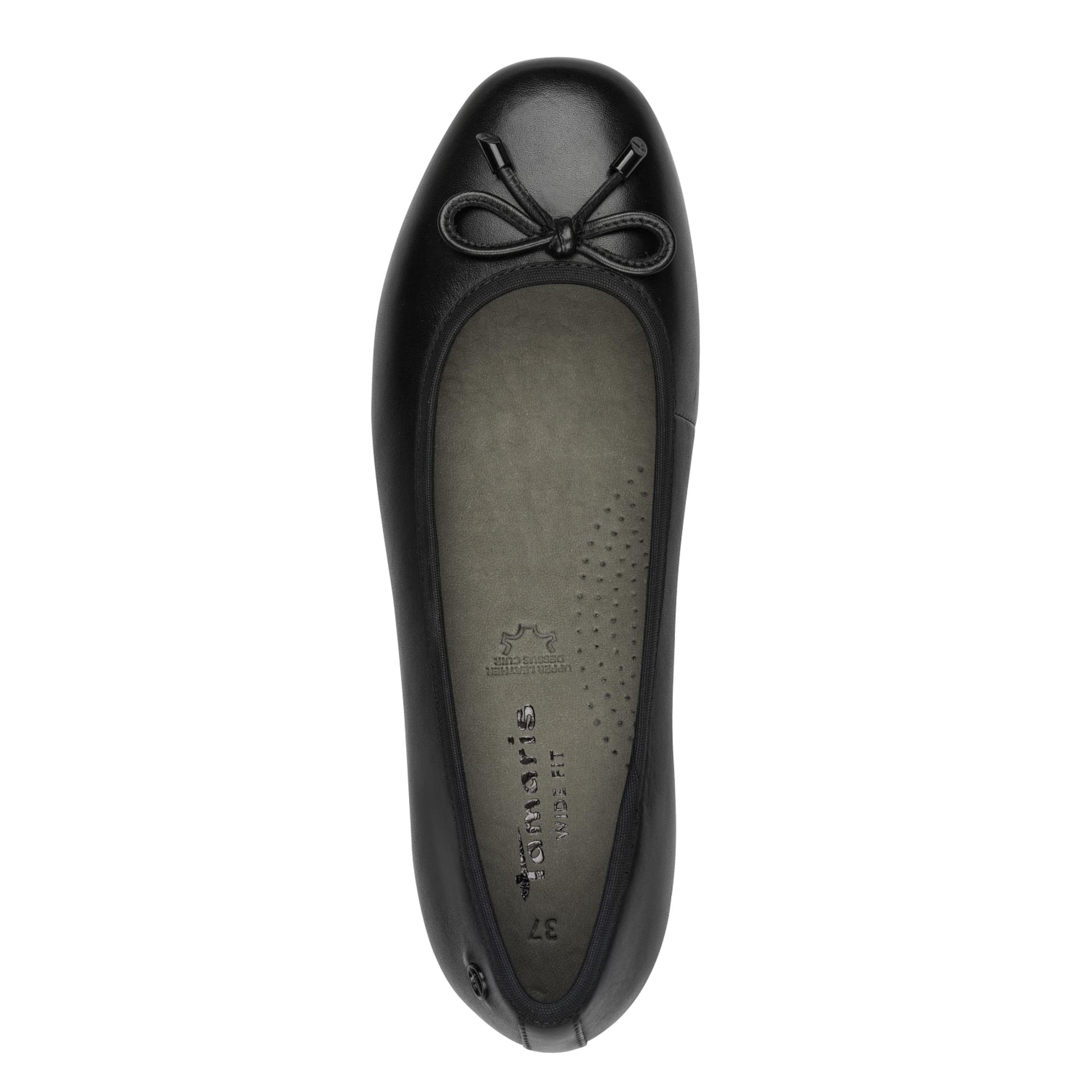 Tamaris Comfort Tali Ballerines in Black, vue de dessus (SKU 8-82102-42--001)
