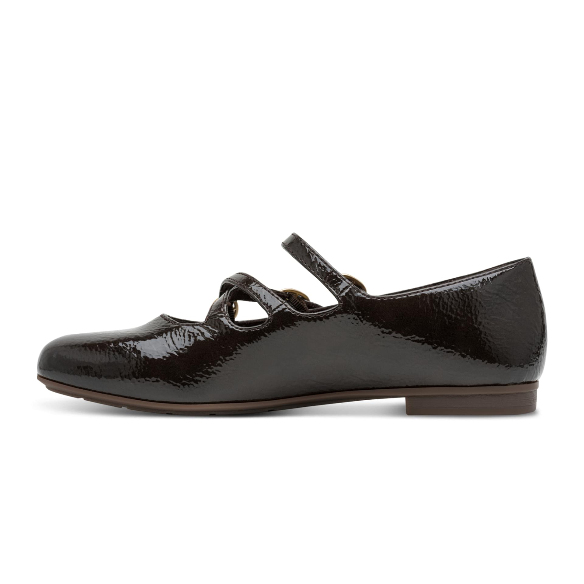 Tamaris Comfort Tali Ballerines cuir in Mocca Patent, côté intérieur (SKU 8-82103-47--308)