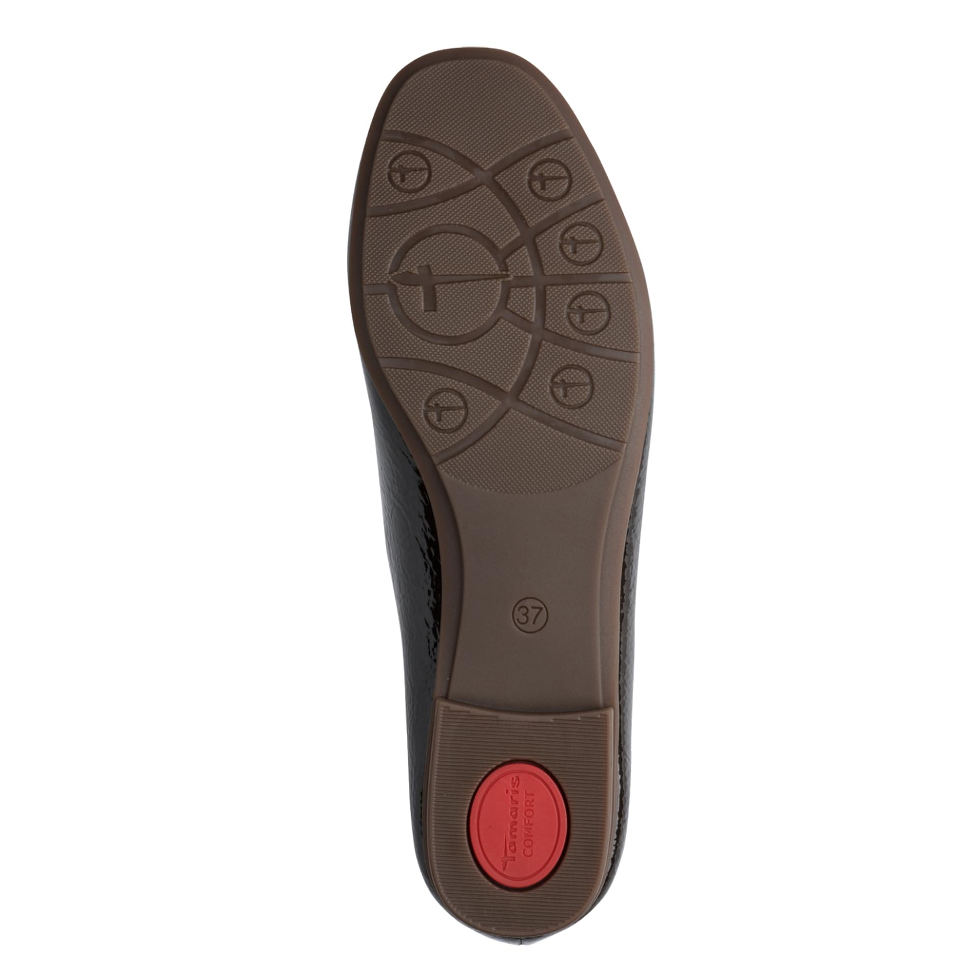 Tamaris Comfort Tali Ballerines cuir in Mocca Patent, semelle (SKU 8-82103-47--308)
