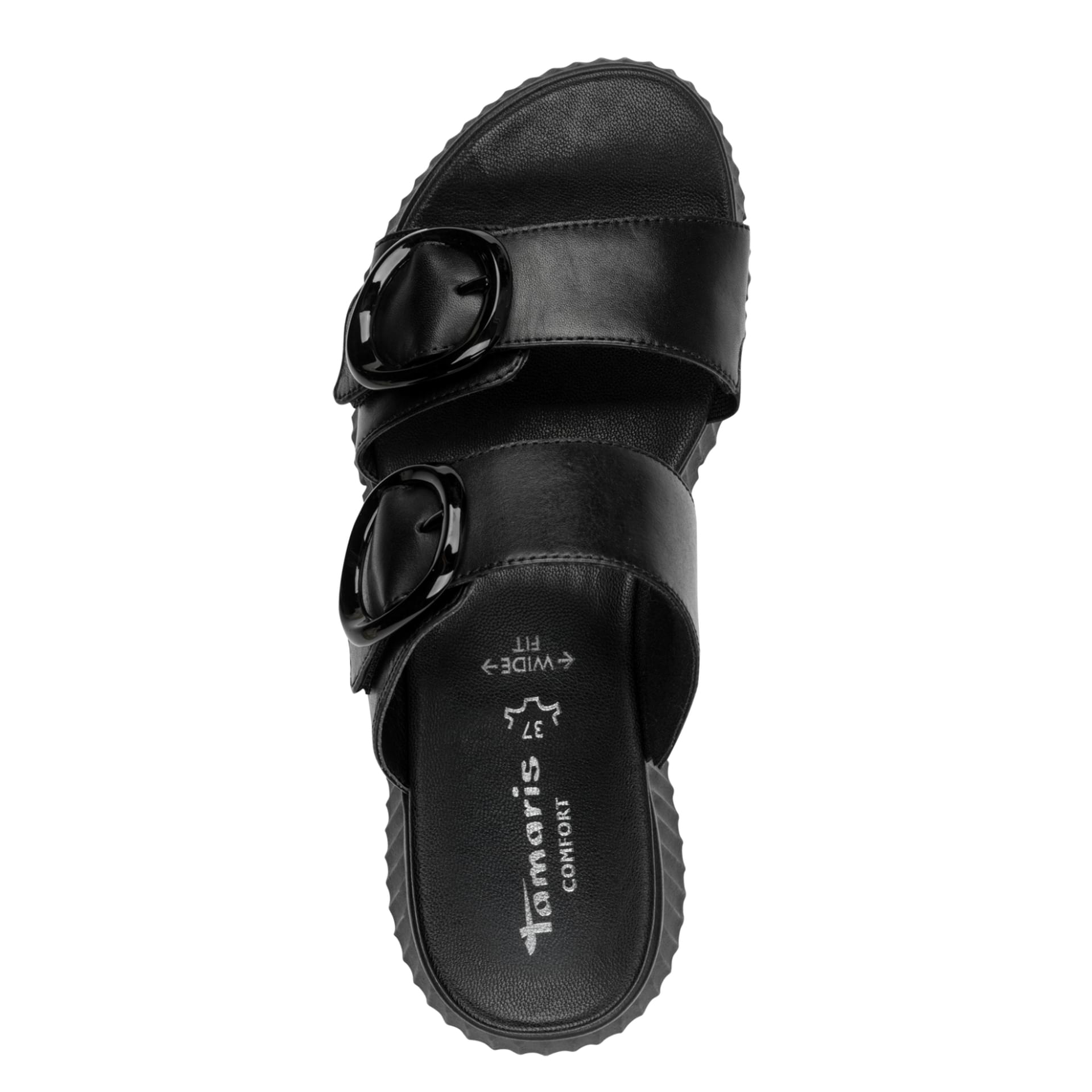 Tamaris Comfort Tessa Instappers in Black, bovenaanzicht (SKU 8-87217-46--001)
