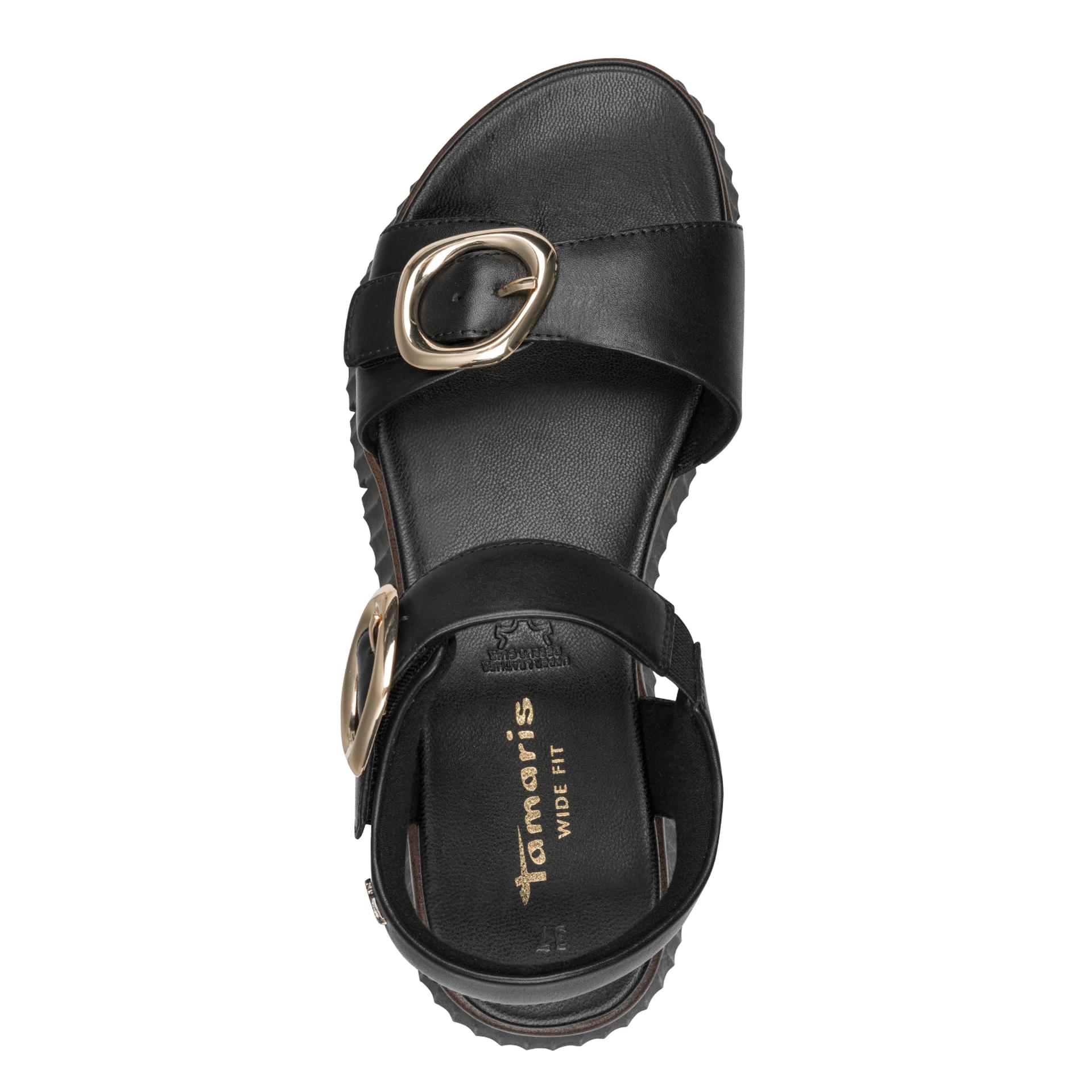 Tamaris Comfort Tessa Sandales in Black, vue de dessus (SKU 8-88721-44--001)