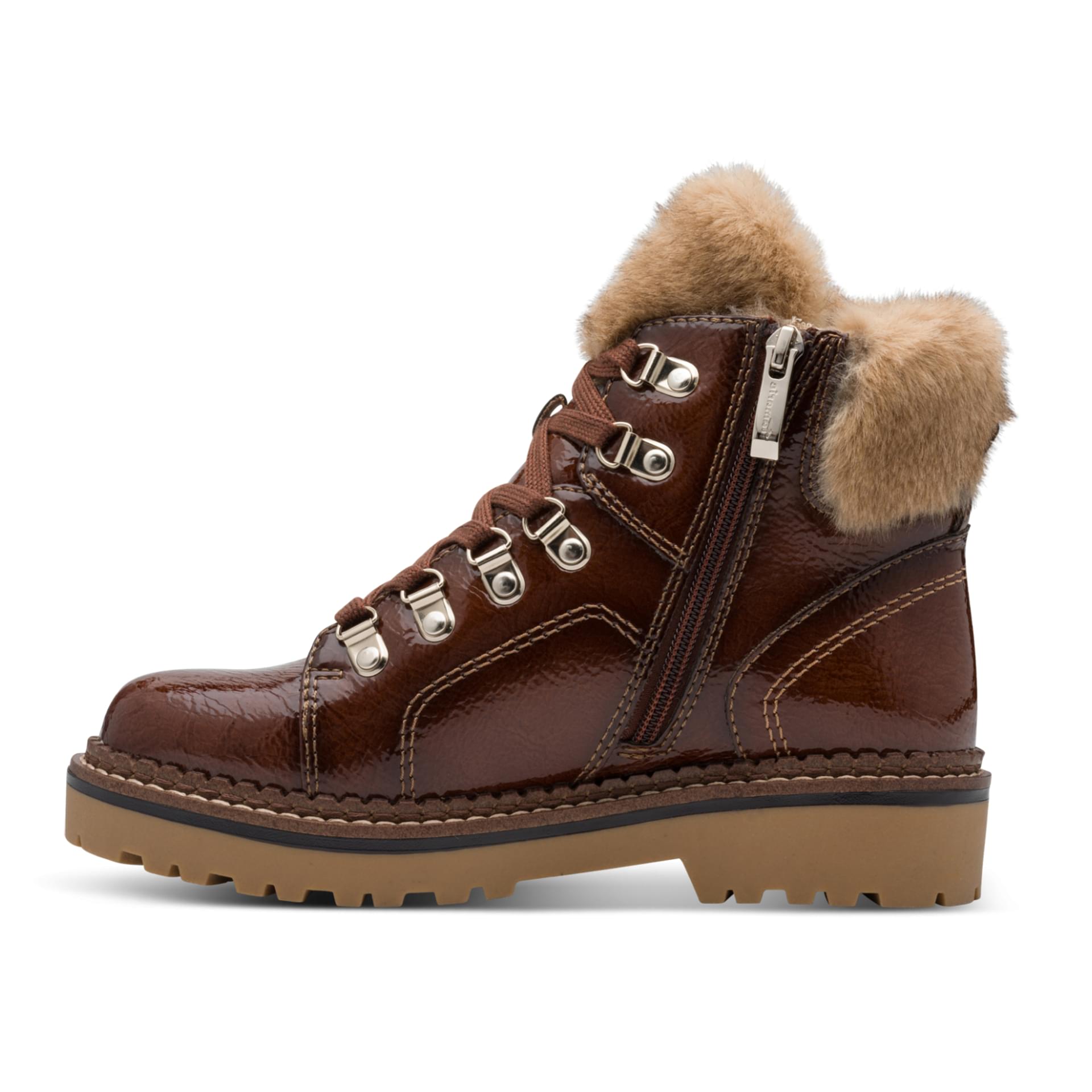 Tamaris Adalena Bottines 1-26264-43 in Brown Patent