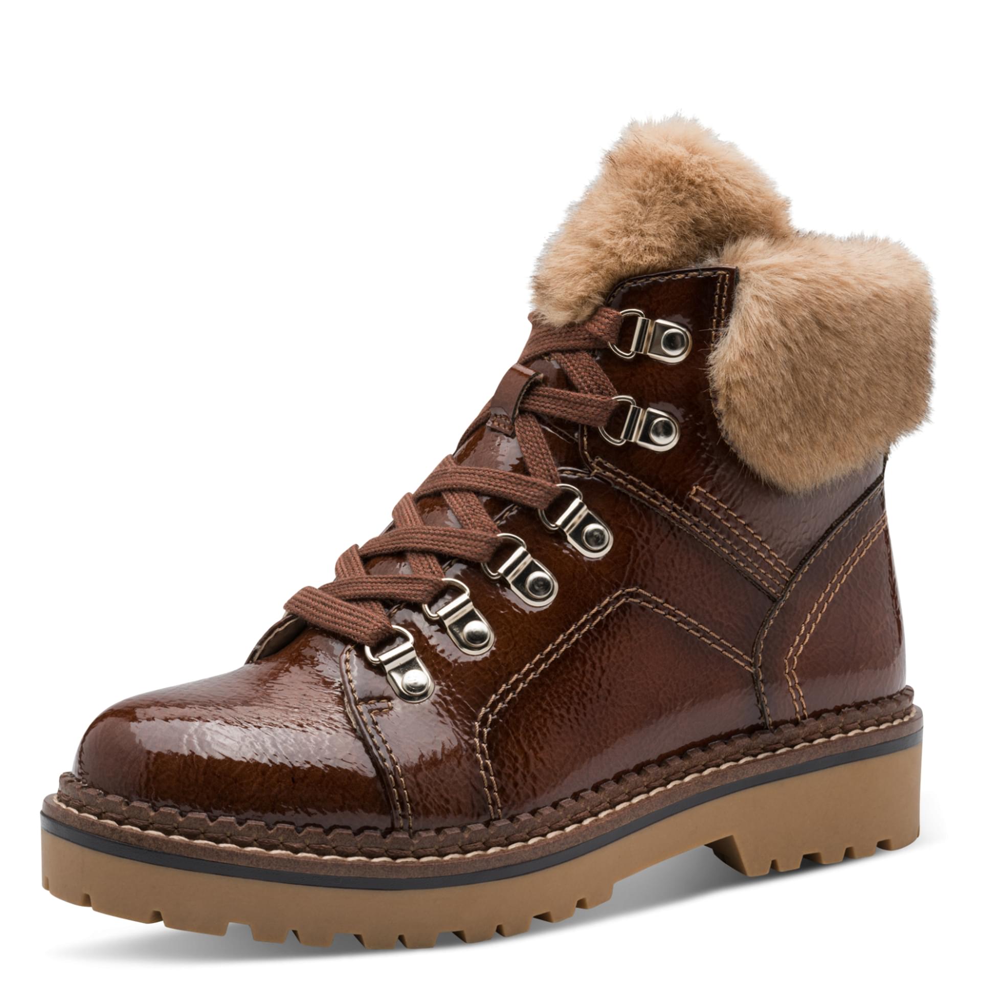 Tamaris Adalena Bottines 1-26264-43 in Brown Patent