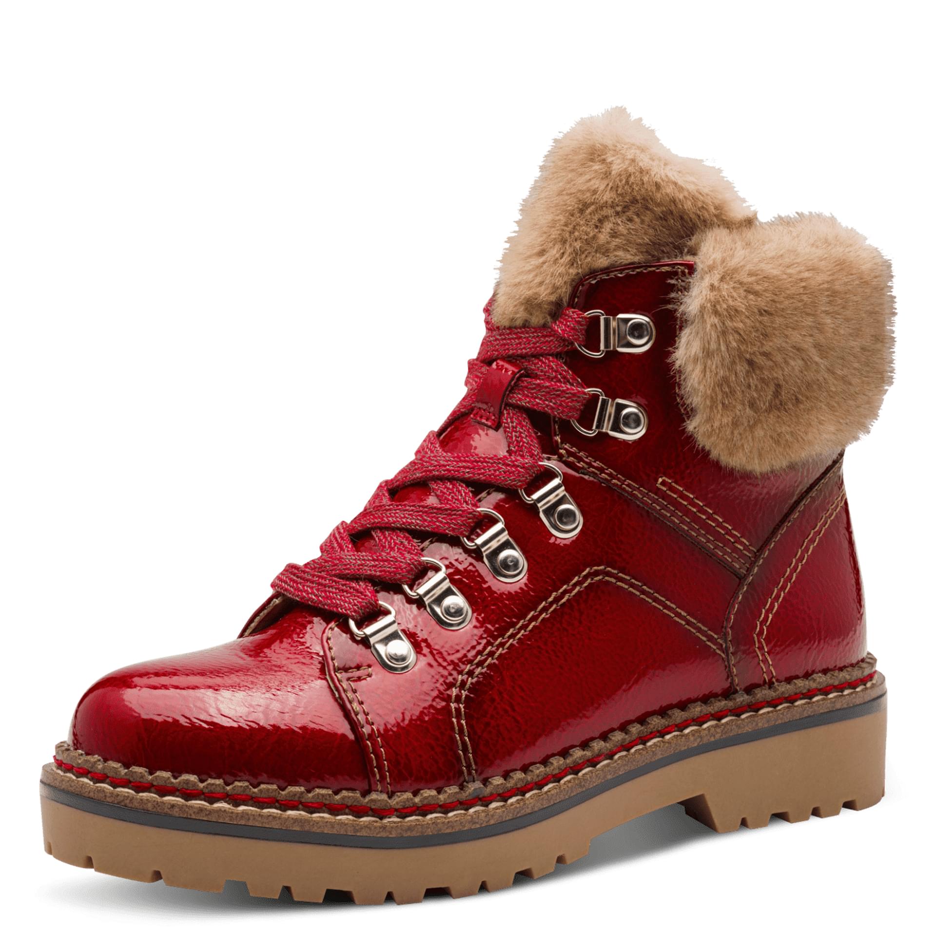 Tamaris Adalena Ankle Boots 1-26264-43 in Red Patent