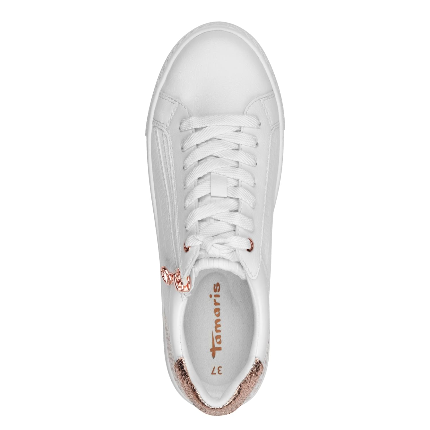 Tamaris Alexia Sneakers 1-23313-41 in Wht/Rose Gold