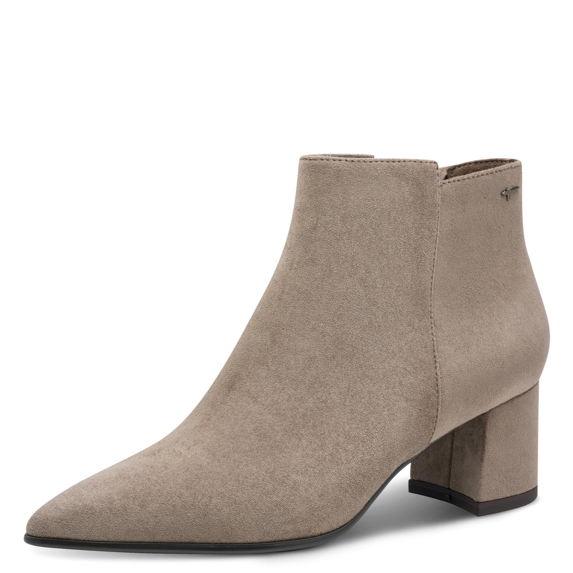 Tamaris Angatha Bottines in Taupe, vue trois-quarts (SKU 1-25022-47--341)