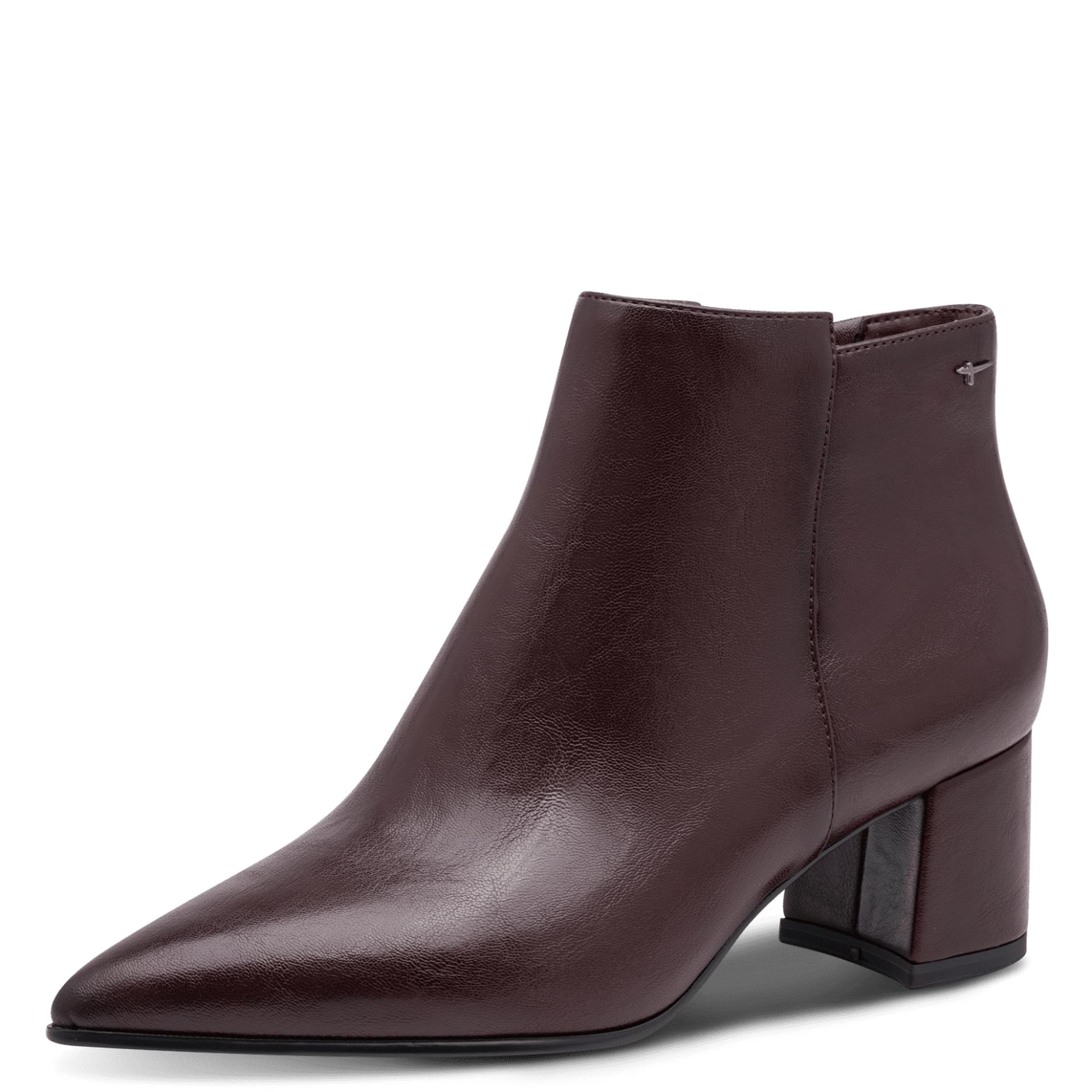 Tamaris Angatha Enkellaarsjes in Merlot, driekwartaanzicht (SKU 1-25023-47--537)