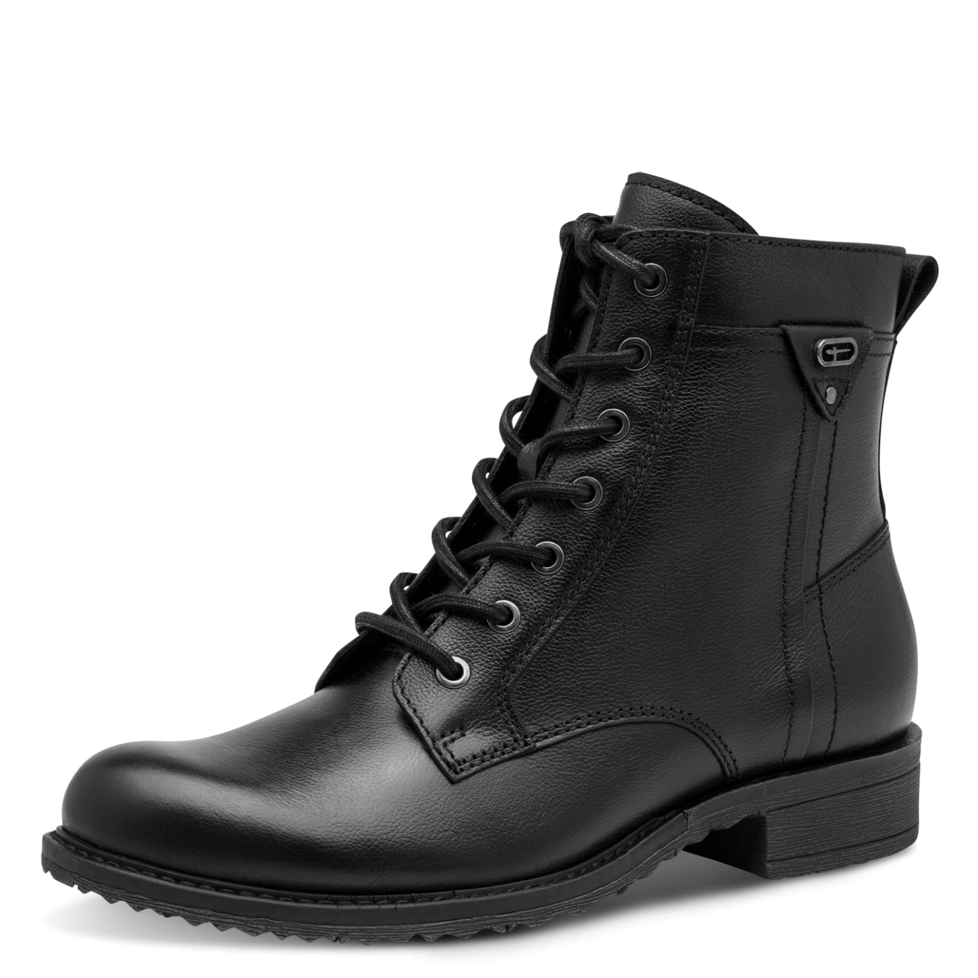 Tamaris Anouk Ankle Boots leather in Black, three-quarter view (SKU 1-25243-47--001)