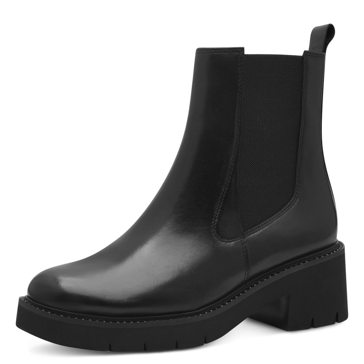 Tamaris Anpper Chelsea Boots 1-25434-43 in Black Leather