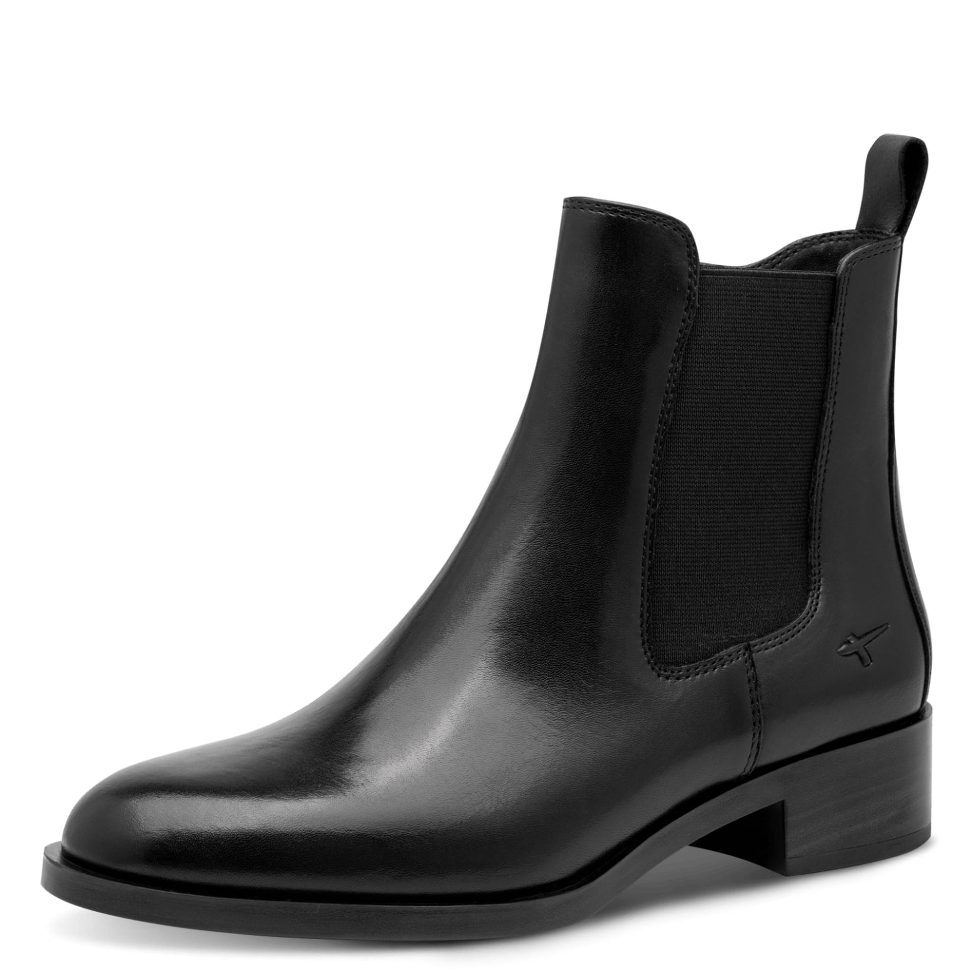 Tamaris Areti Chelsea Boots cuir in Black, vue trois-quarts (SKU 1-25361-47--001)