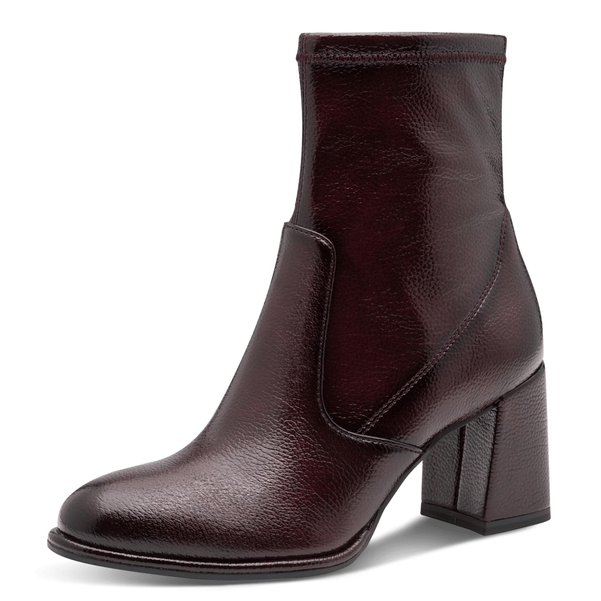 Tamaris Aspasia Bottines 1-25357-41 in Merlot Patent