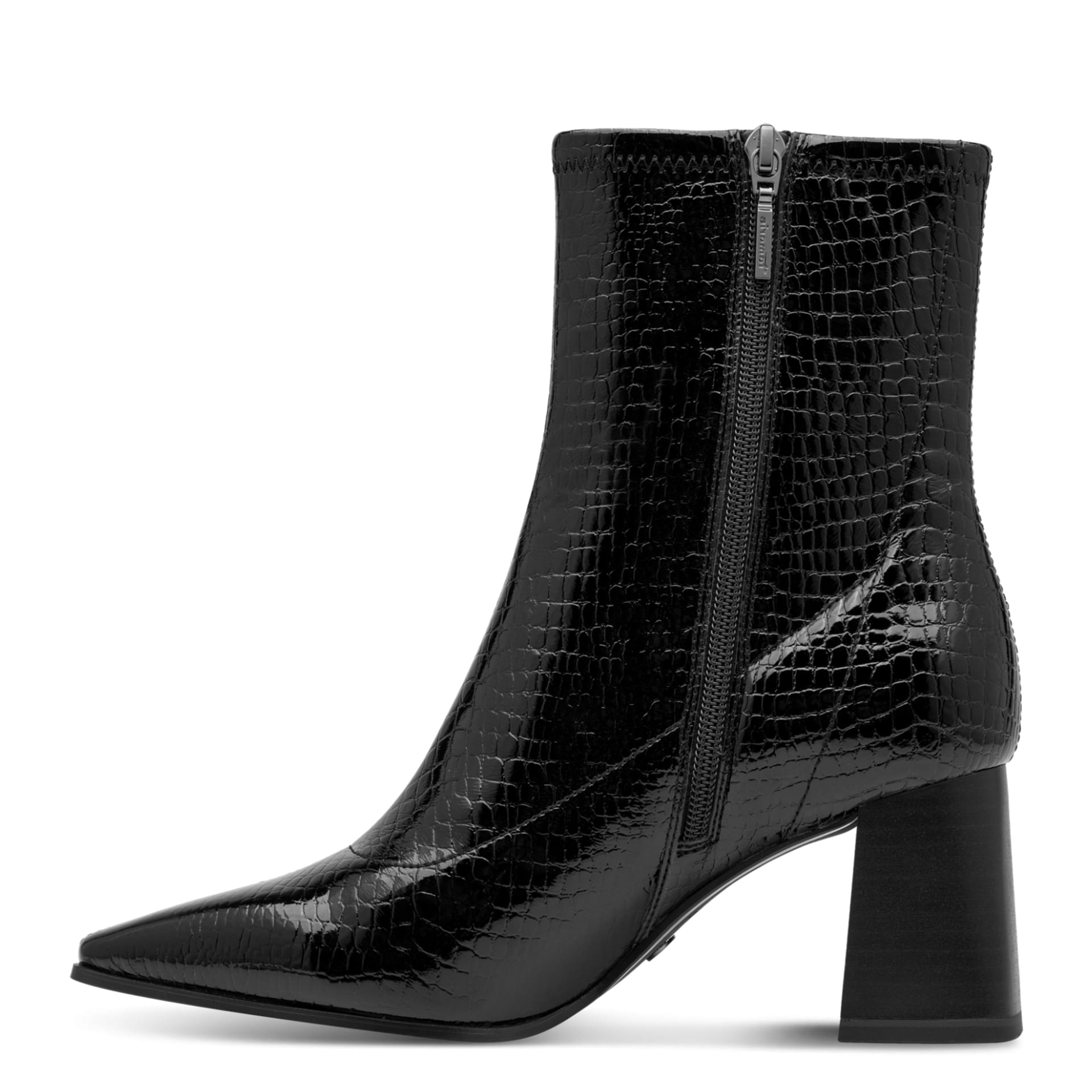 Tamaris Balea Bottines in Black Croco, côté intérieur (SKU 1-25317-47--028)