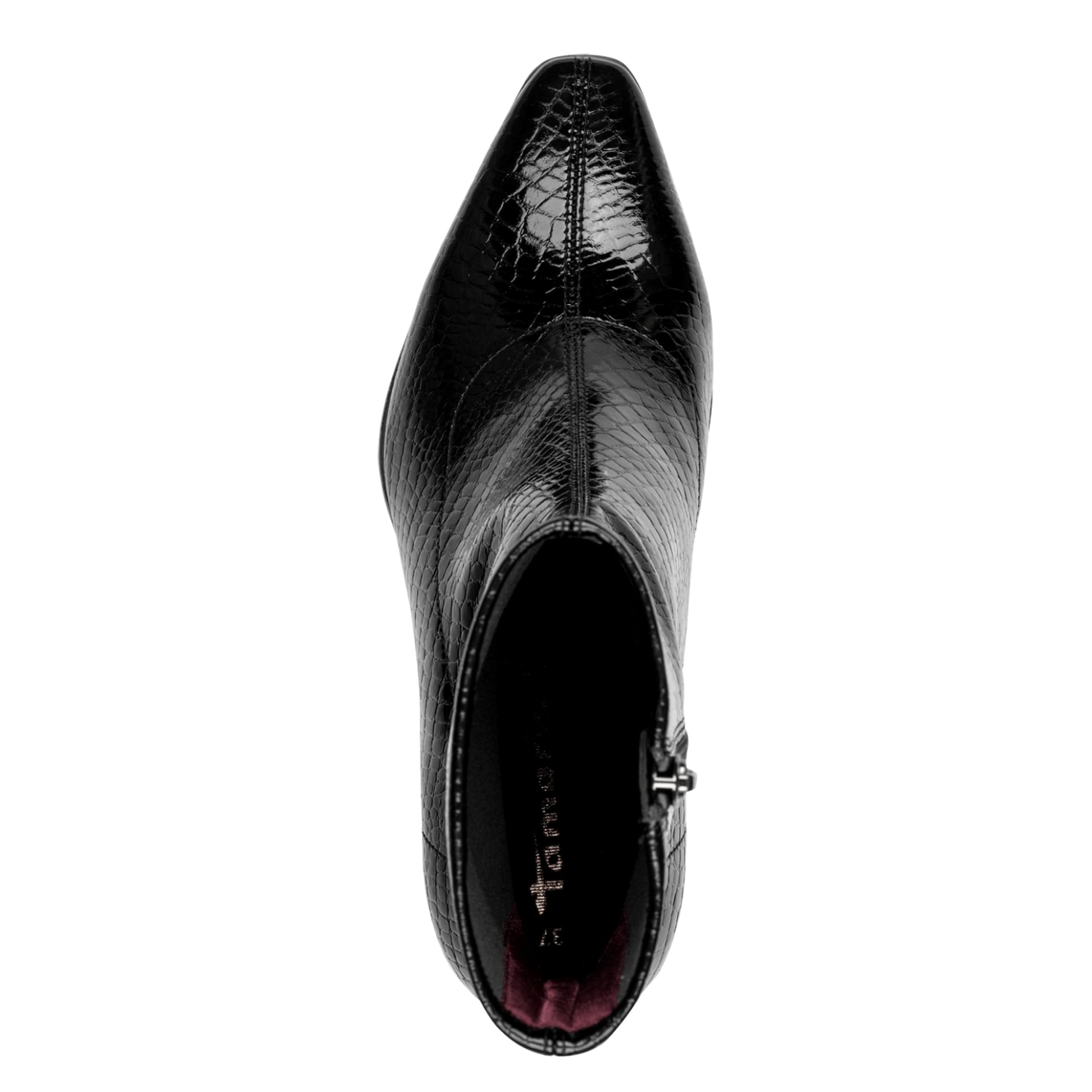 Tamaris Balea Bottines in Black Croco, vue de dessus (SKU 1-25317-47--028)