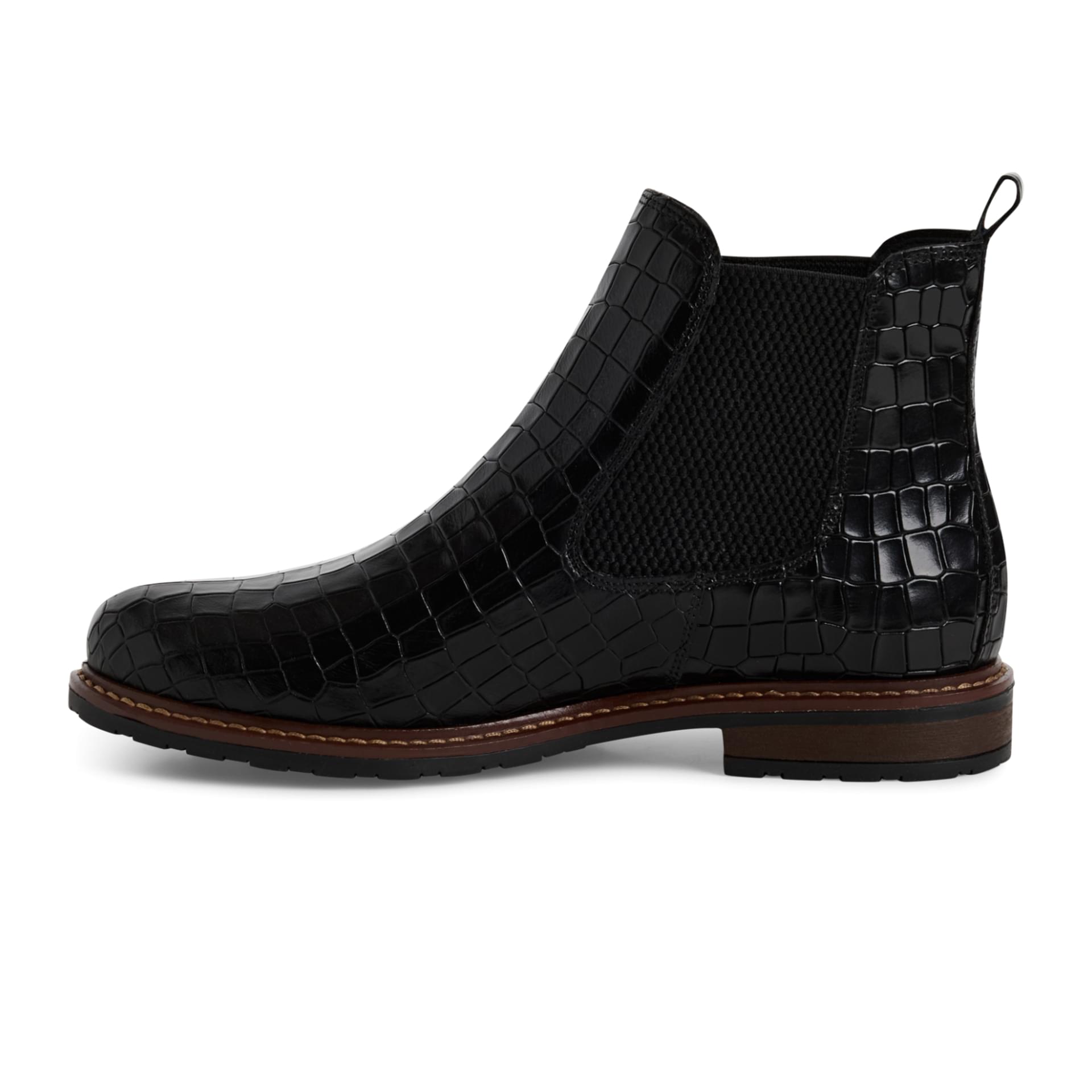 Tamaris Belin Chelsea Boots 1-25056-41 in Blk Lea. Croco