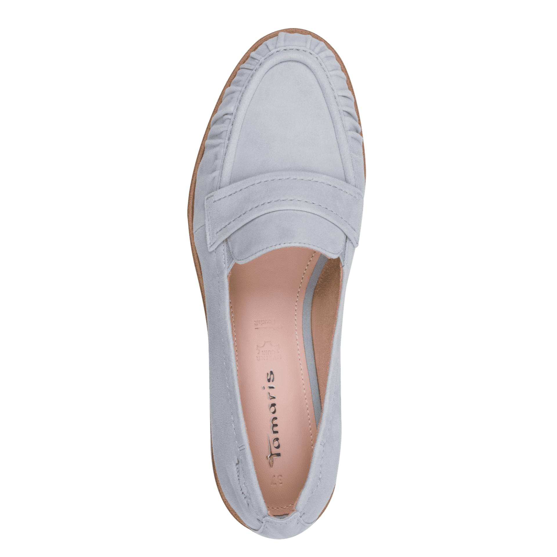 Tamaris Careen Loafers cuir in Light Blue, vue de dessus (SKU 1-24224-46--880)
