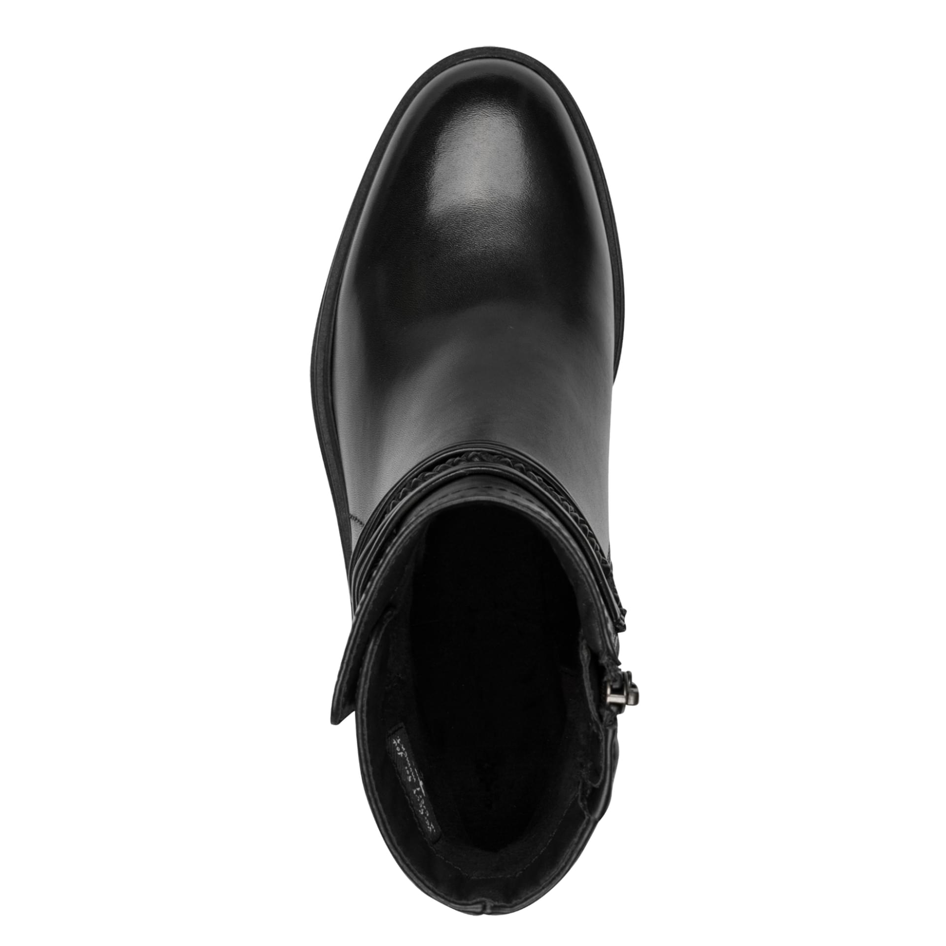 Tamaris Carolin Enkellaarsjes leer in Black, bovenaanzicht (SKU 1-25492-47--001)